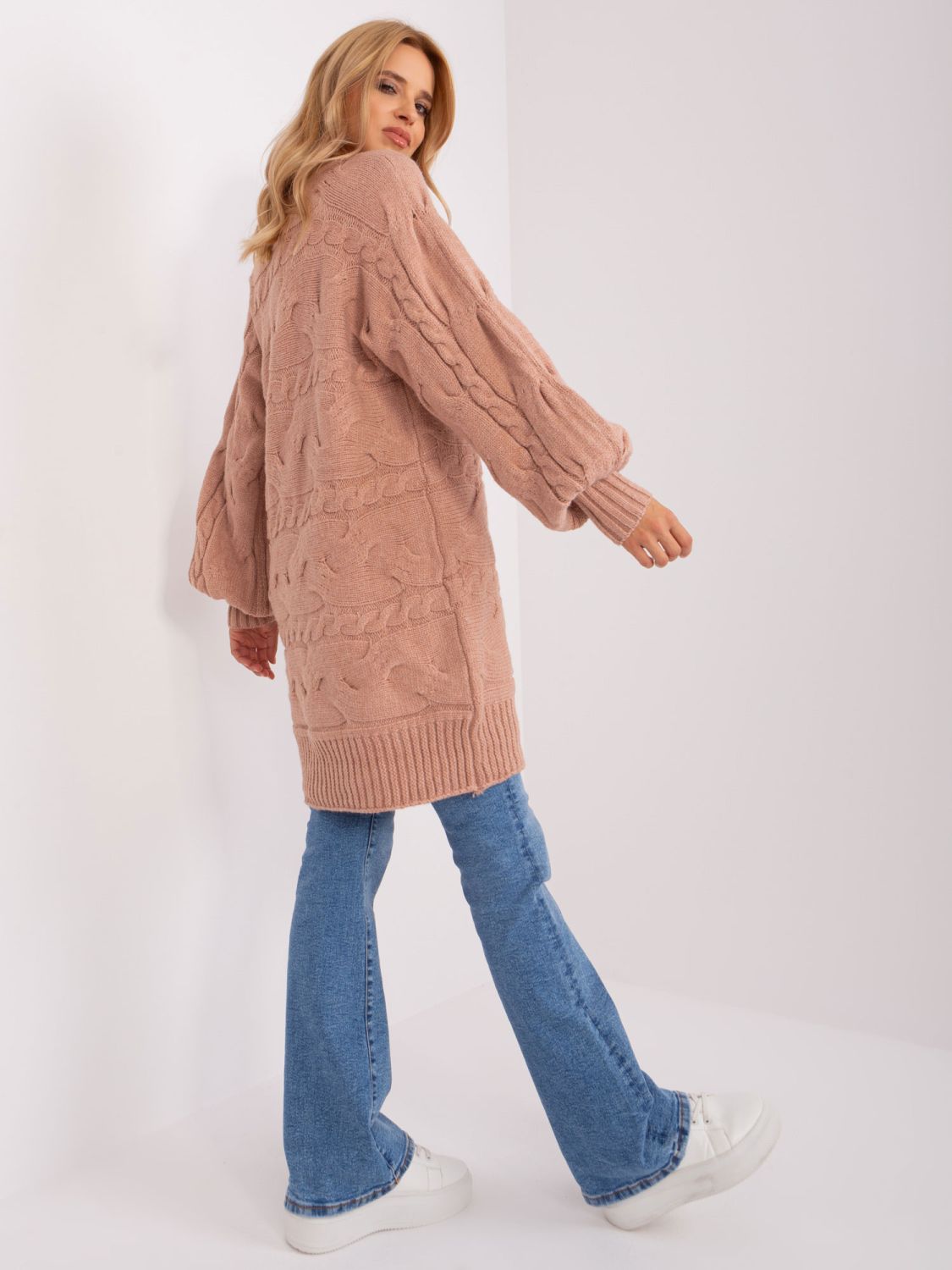 Pink Knitted Dress with Braids