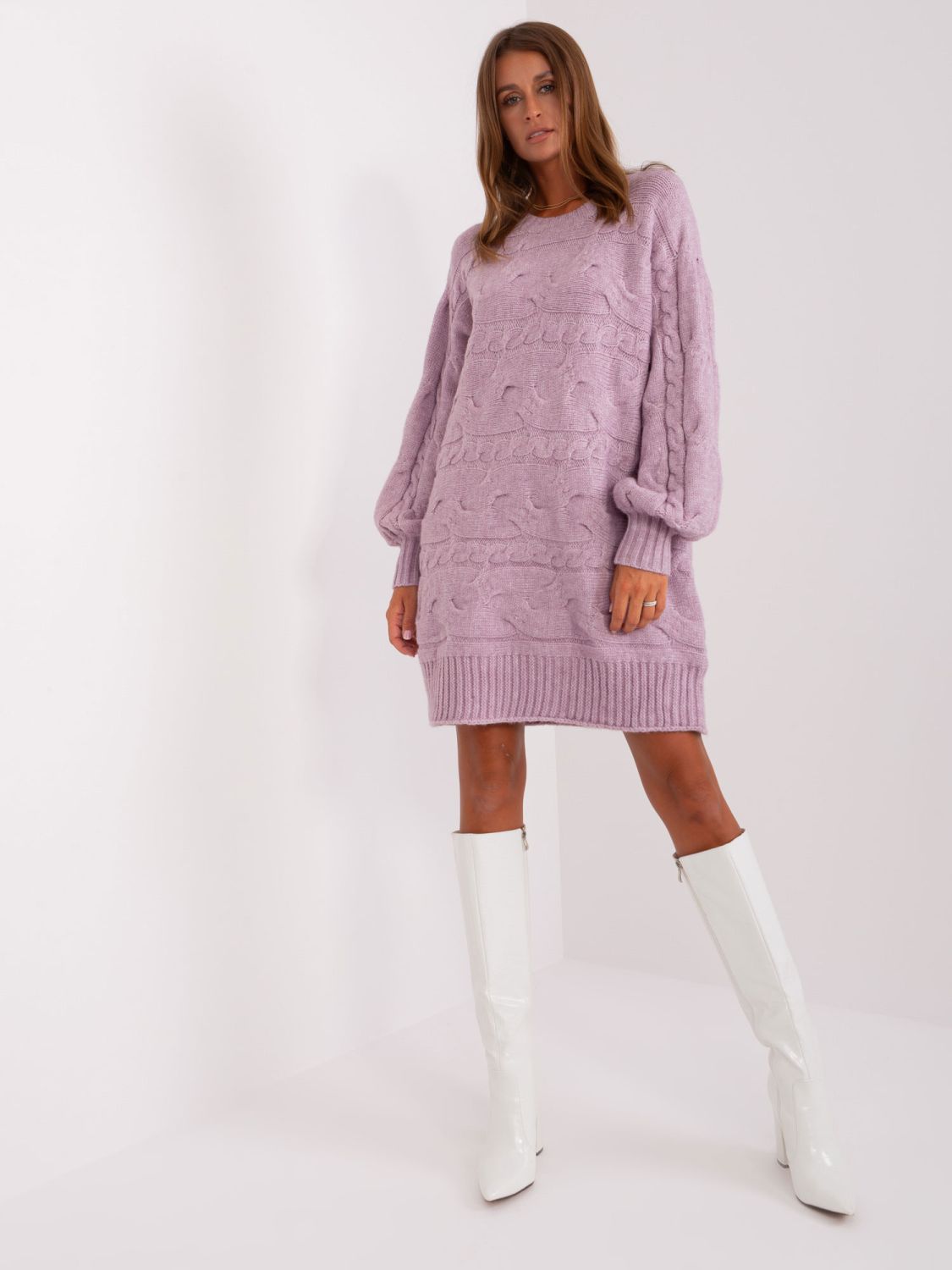 Light Purple Oversize Knit Dress