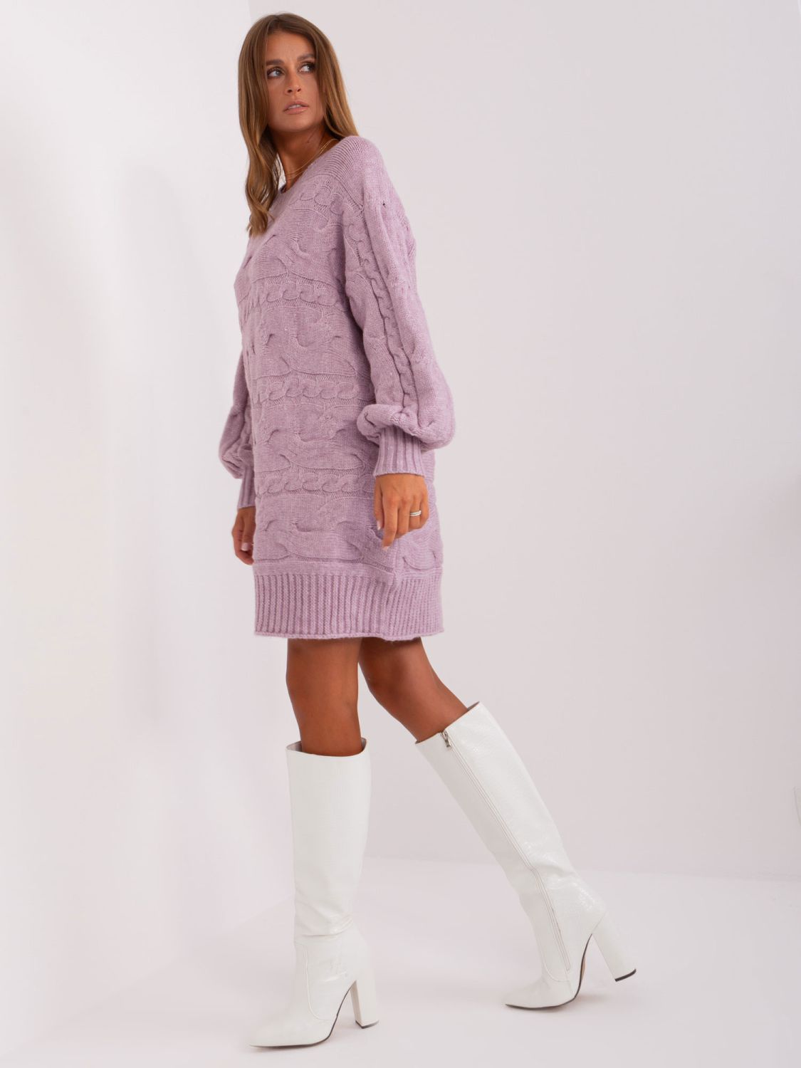 Light Purple Oversize Knit Dress
