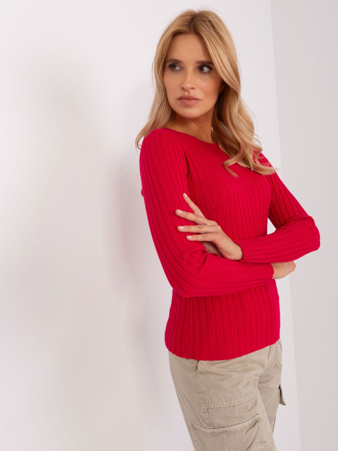 Red Classic Striped Sweater