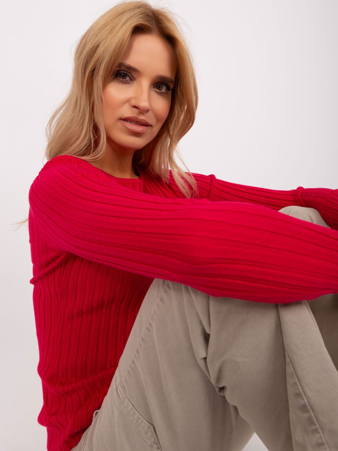 Red Classic Striped Sweater