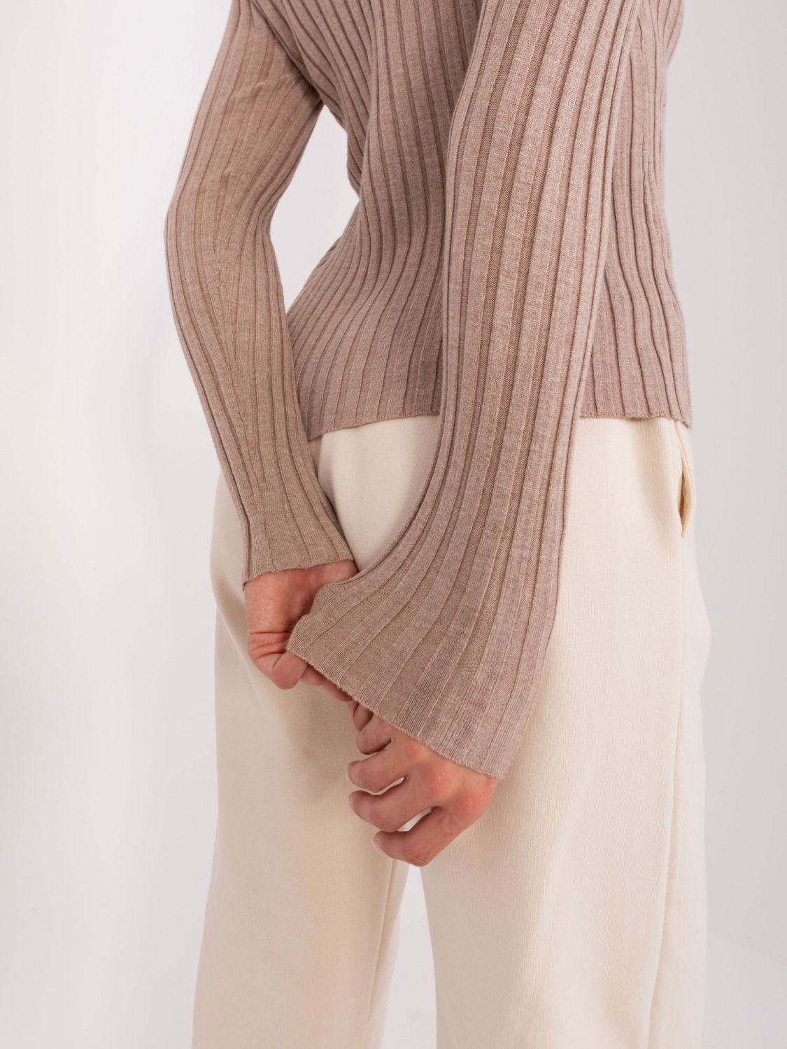 Classic Striped Sweater in Dark Beige
