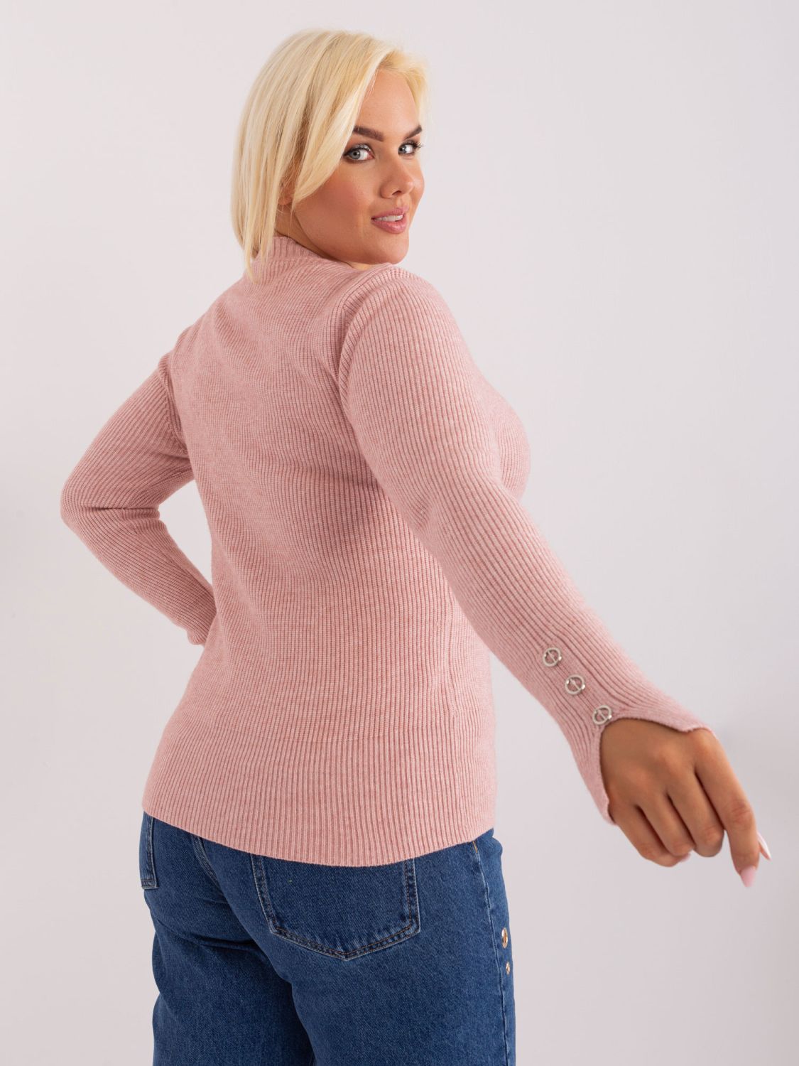 Light Pink Plus Size Sweater with Viscose