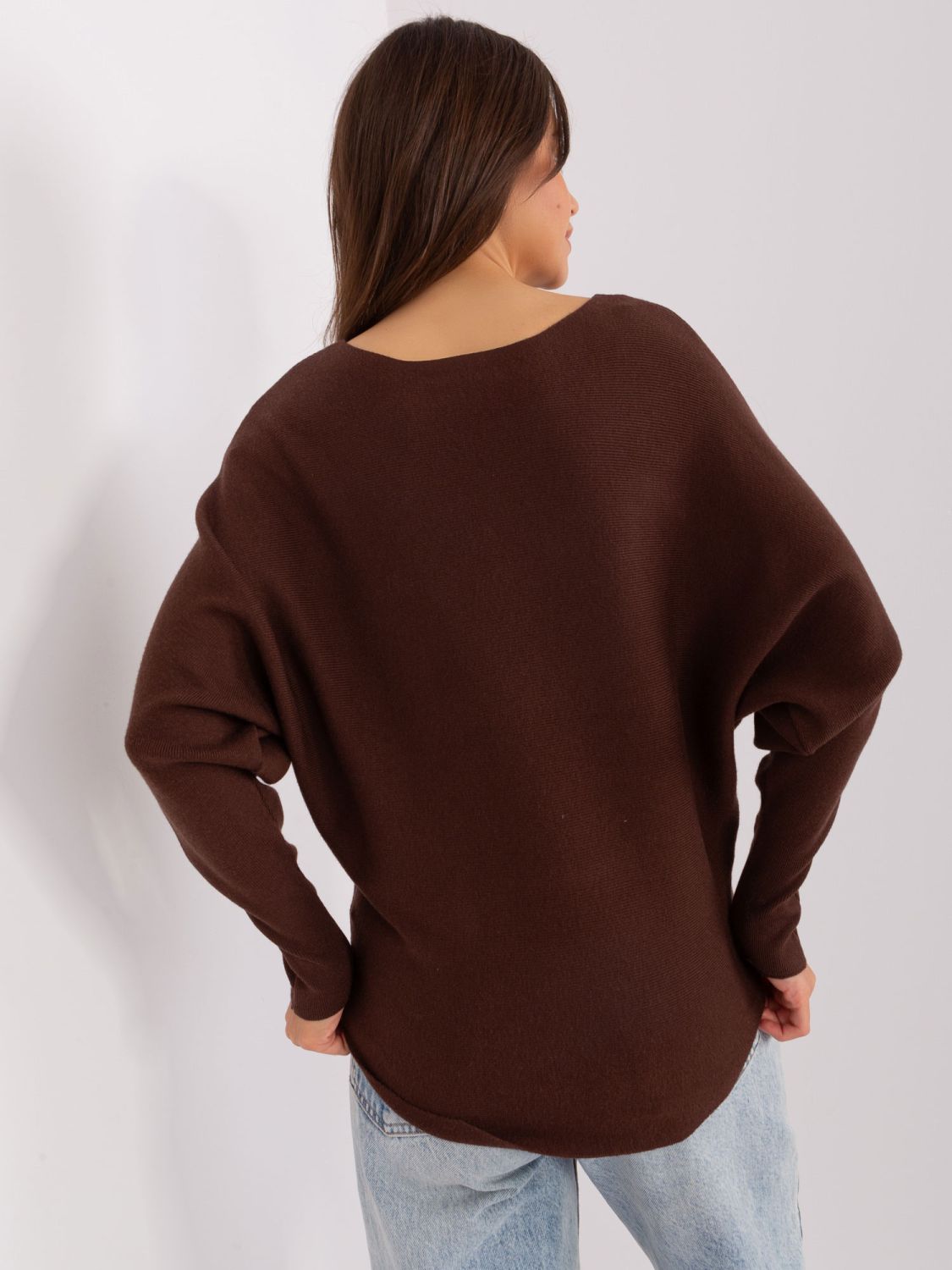 Brown Oversize Sweater with Viscose