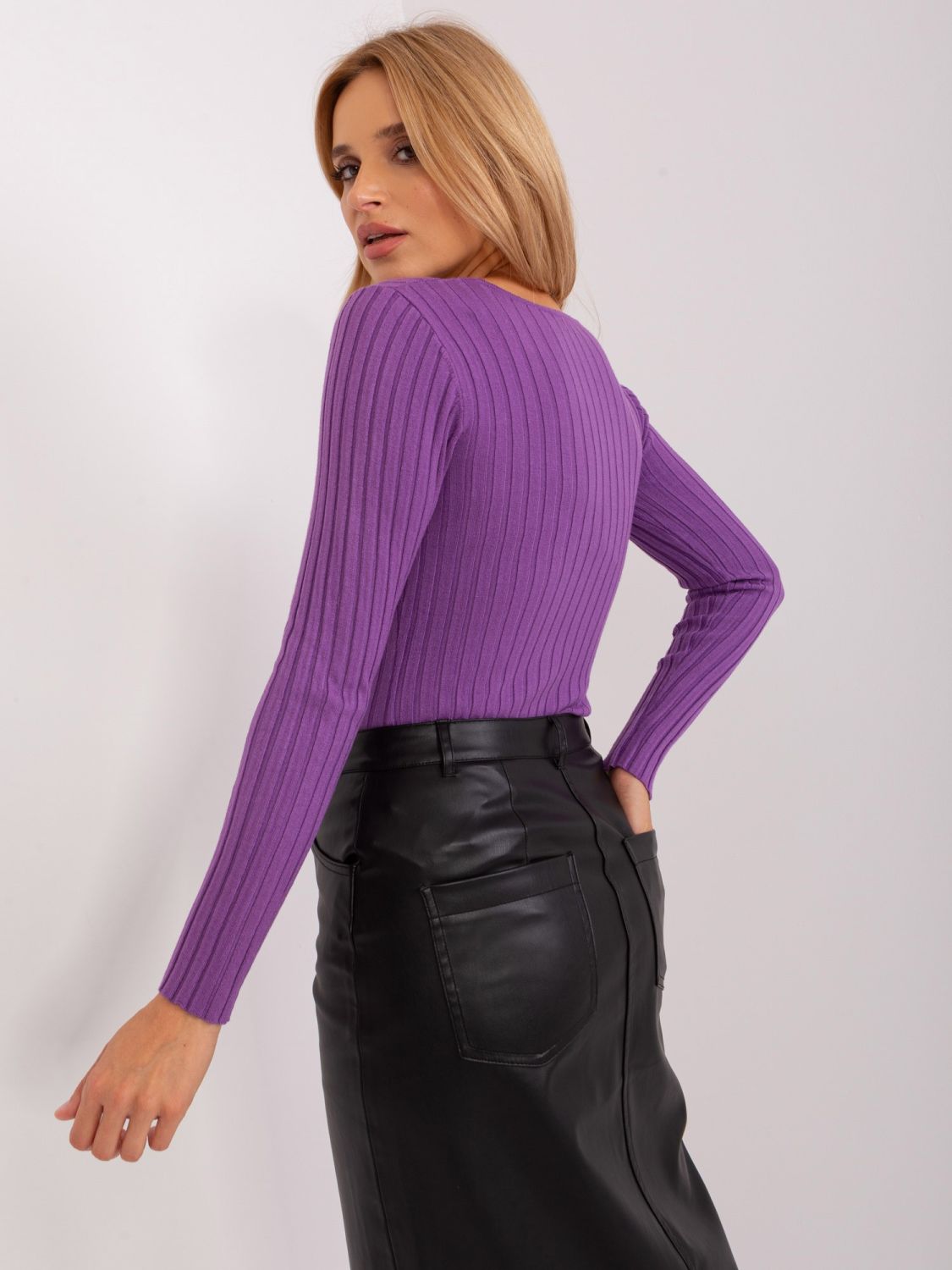 Purple Striped Classic Sweater