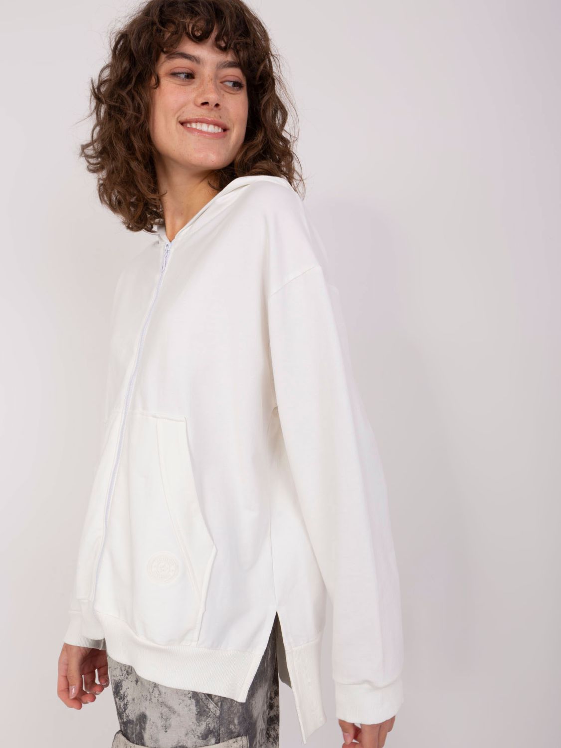 Ecru Women's Hoodie with Hood