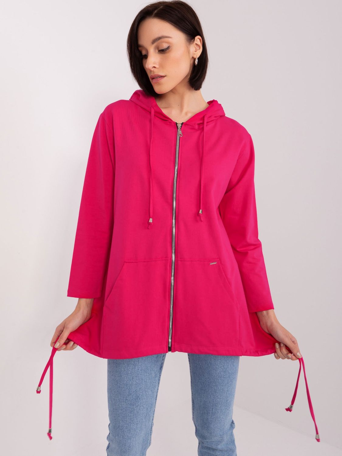 Pink Women's Hoodie with Hood