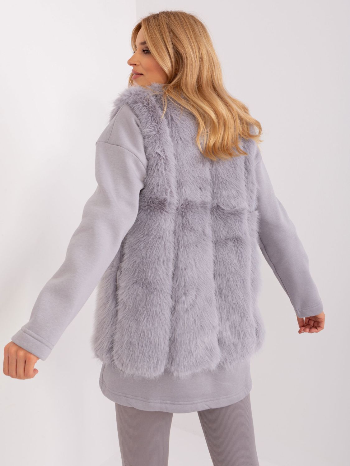Gray Fur Vest with Lining