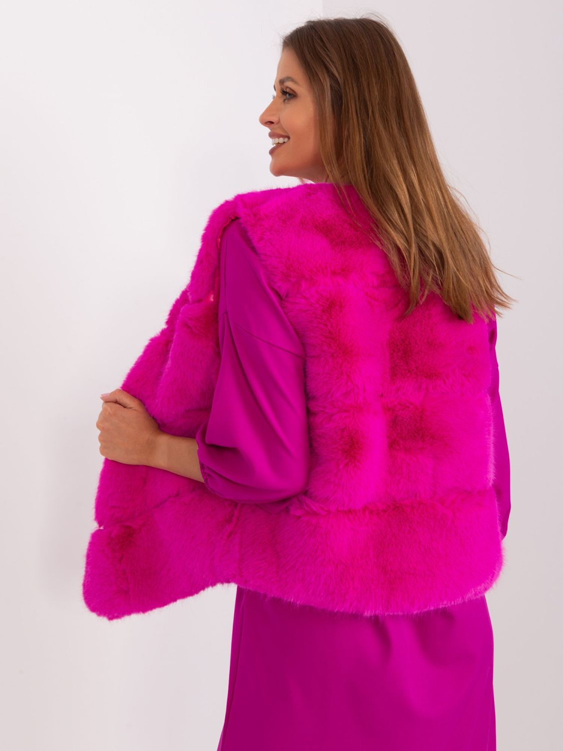 Fuchsia Fur Vest with Lining