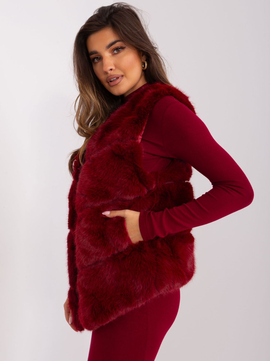 Bordeaux Asymmetrical Women's Vest