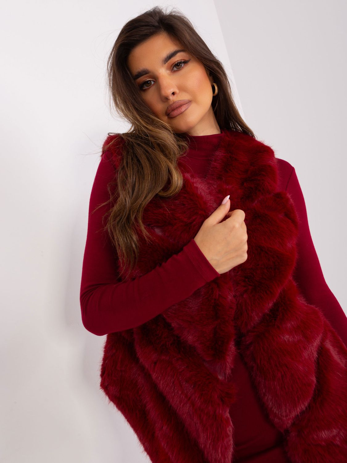 Bordeaux Asymmetrical Women's Vest