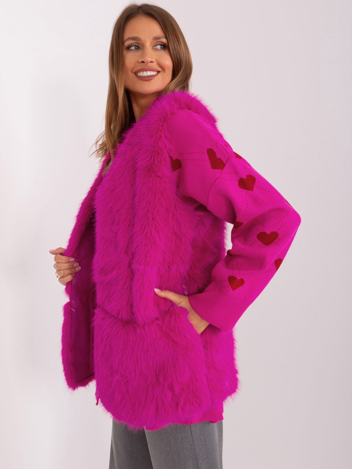 Pink Eco-Fur Vest
