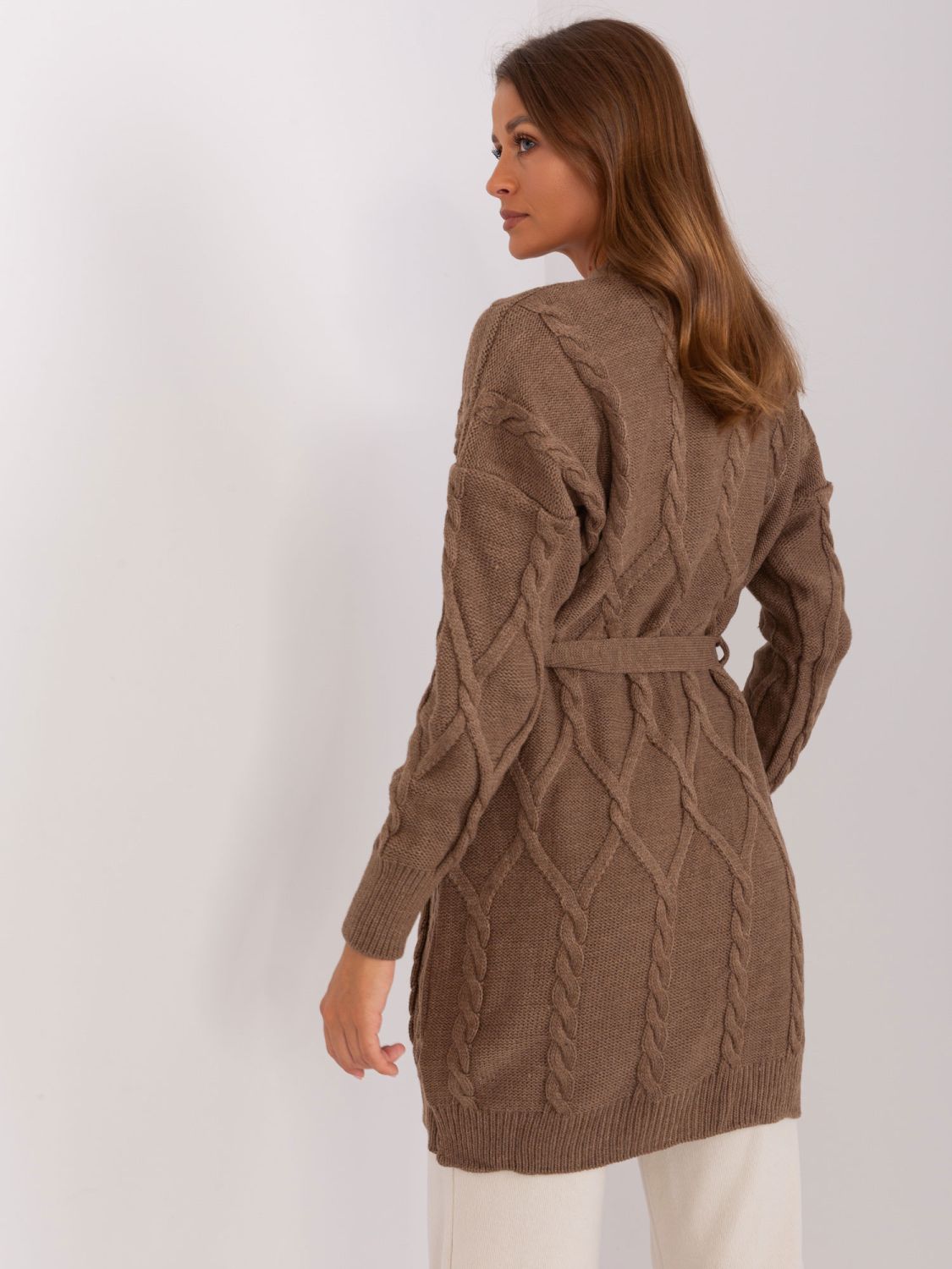 Brown Cardigan with Belt