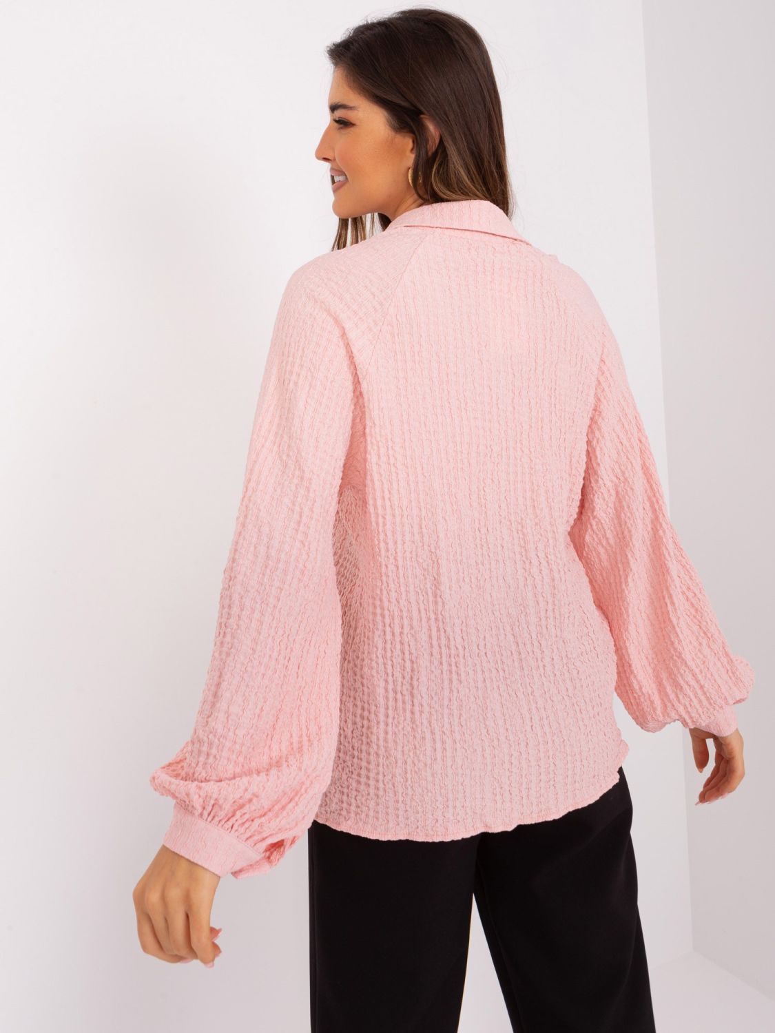 Light Pink Shirt Blouse with Collar