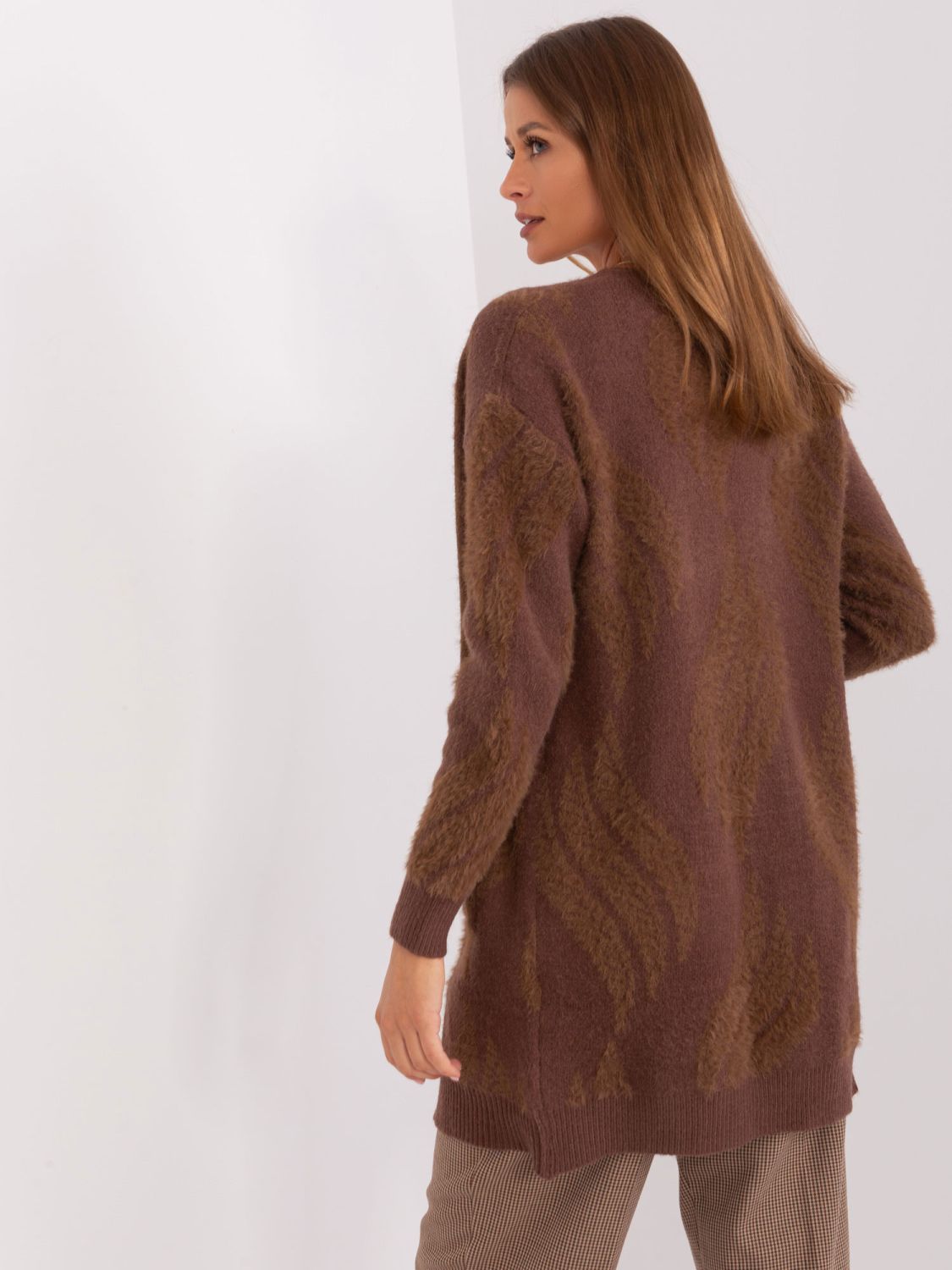 Brown Women's Cardigan with Pockets