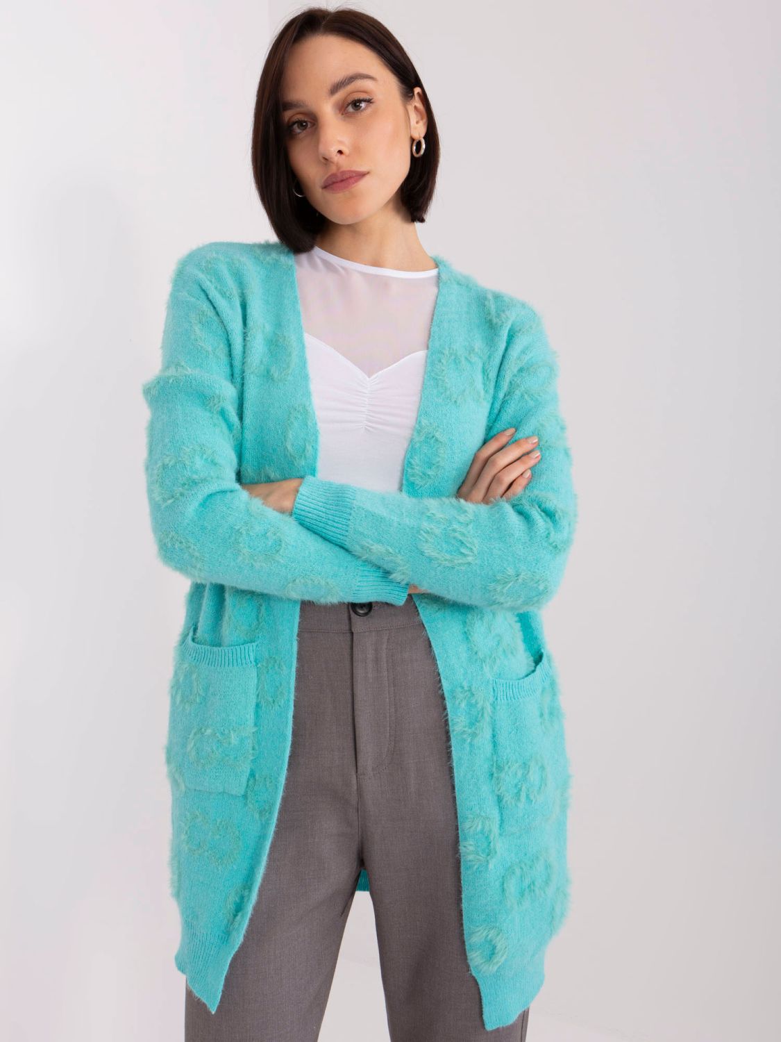 Mint Patterned Cardigan