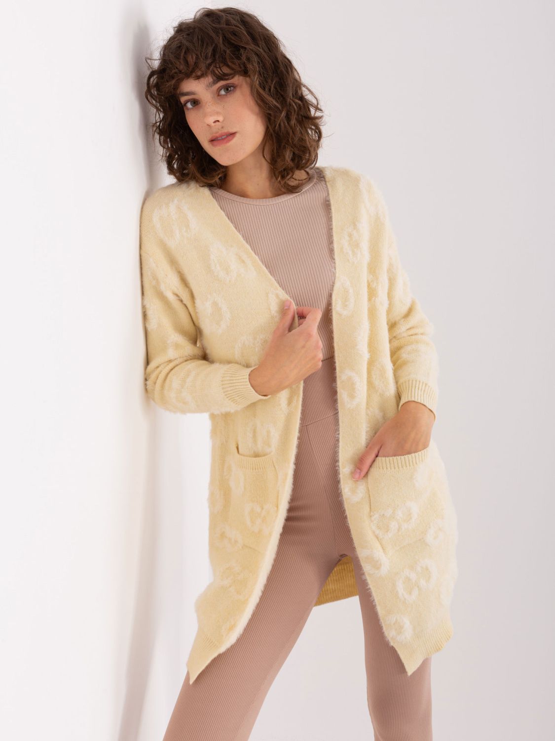 Light Beige Women's Knitted Cardigan