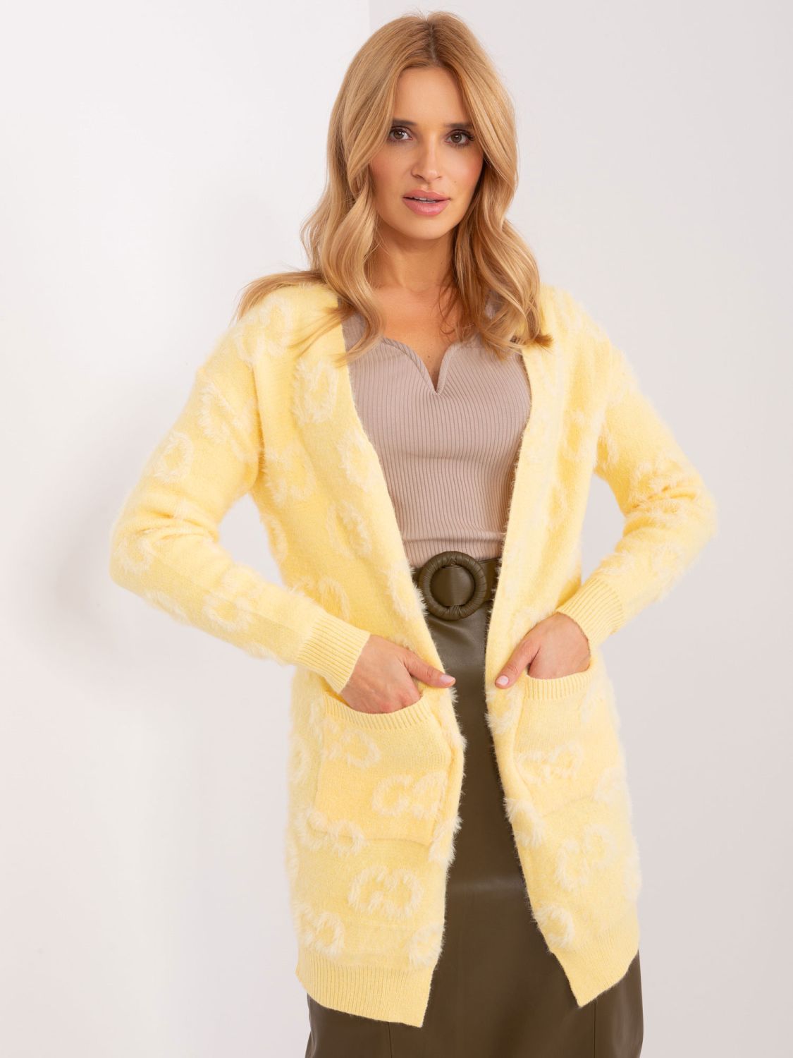 Light Yellow Cardigan with Pockets