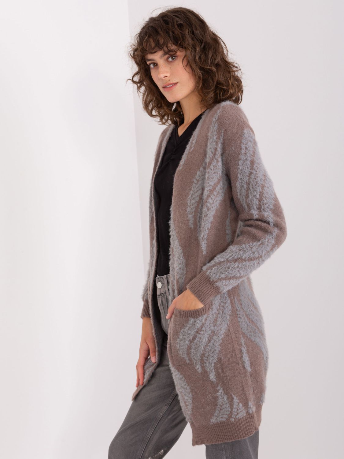 Dark Brown Knitted Cardigan
