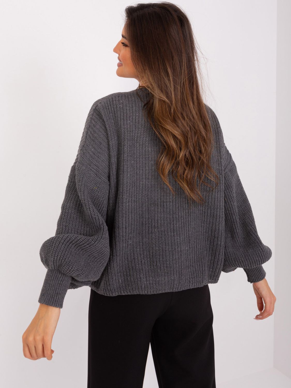 Dark Gray Set with Short Cardigan