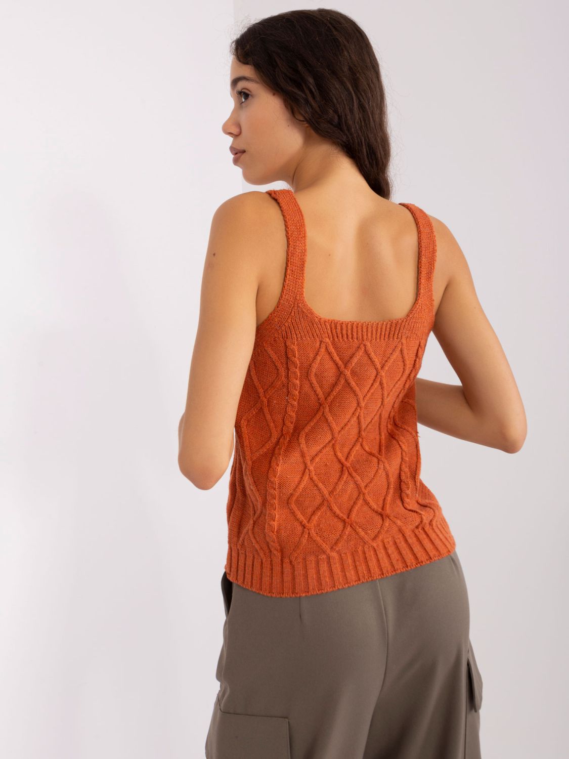 Dark Orange Set with Puff Sleeves