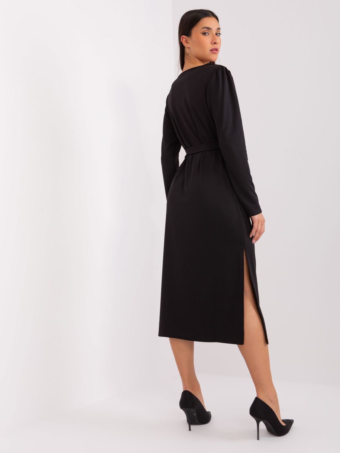Black Cocktail Dress with Slits