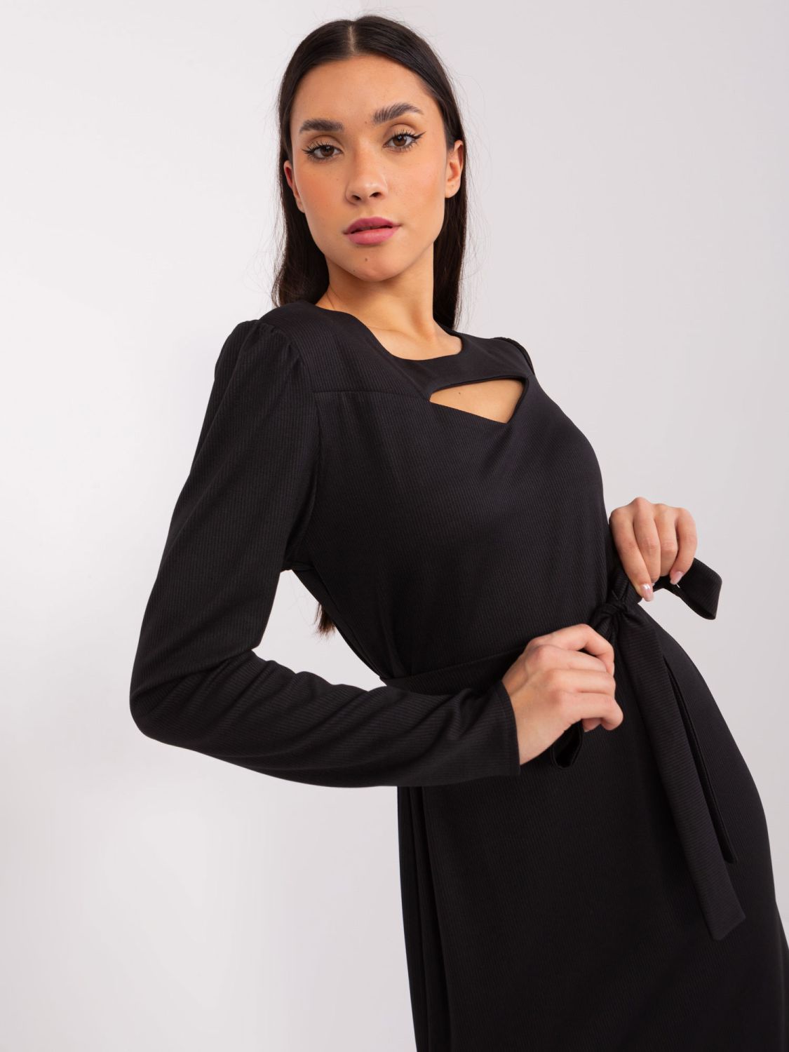 Black Cocktail Dress with Slits