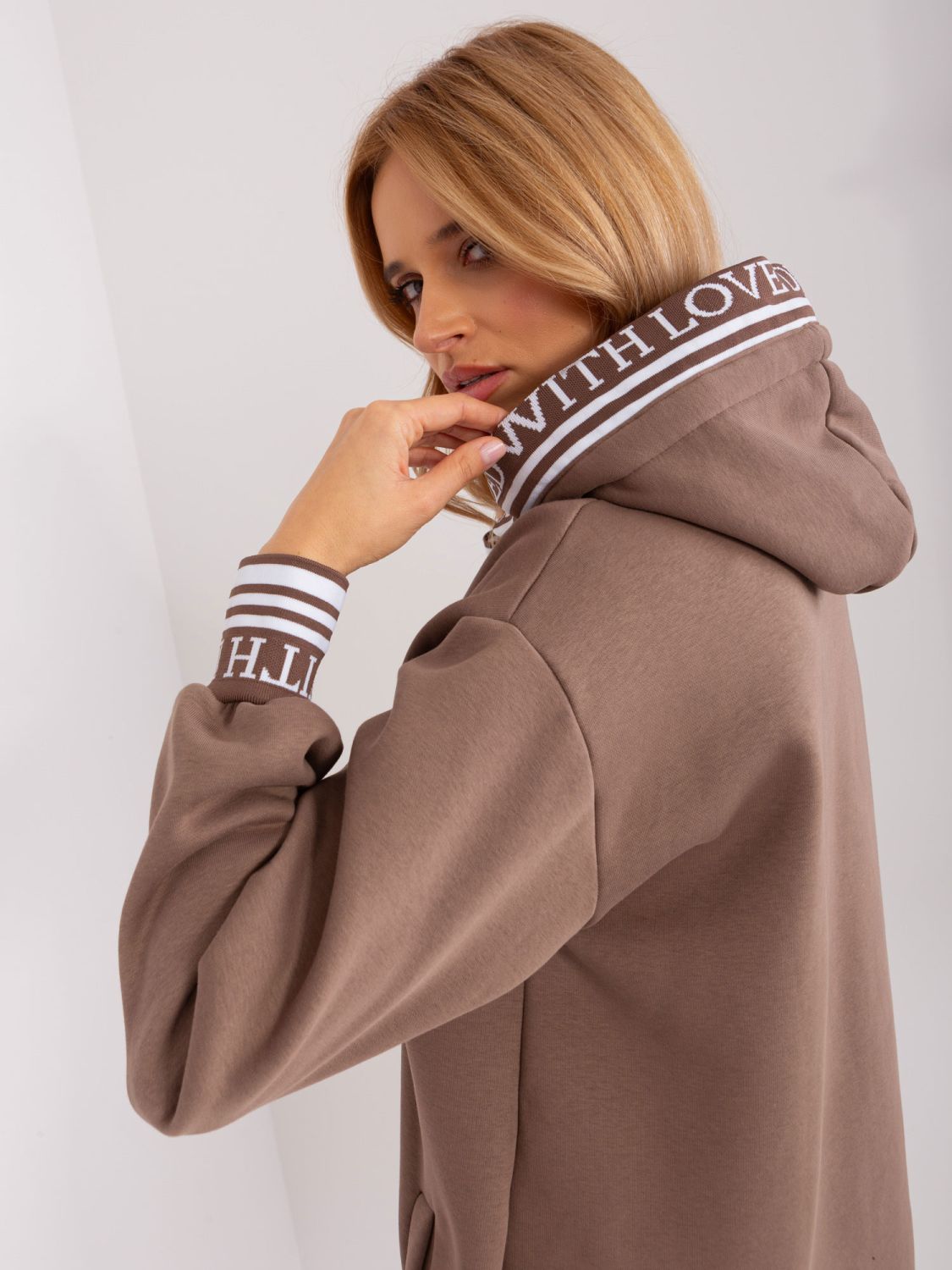 Brown Women's Sweat Dress with Lining