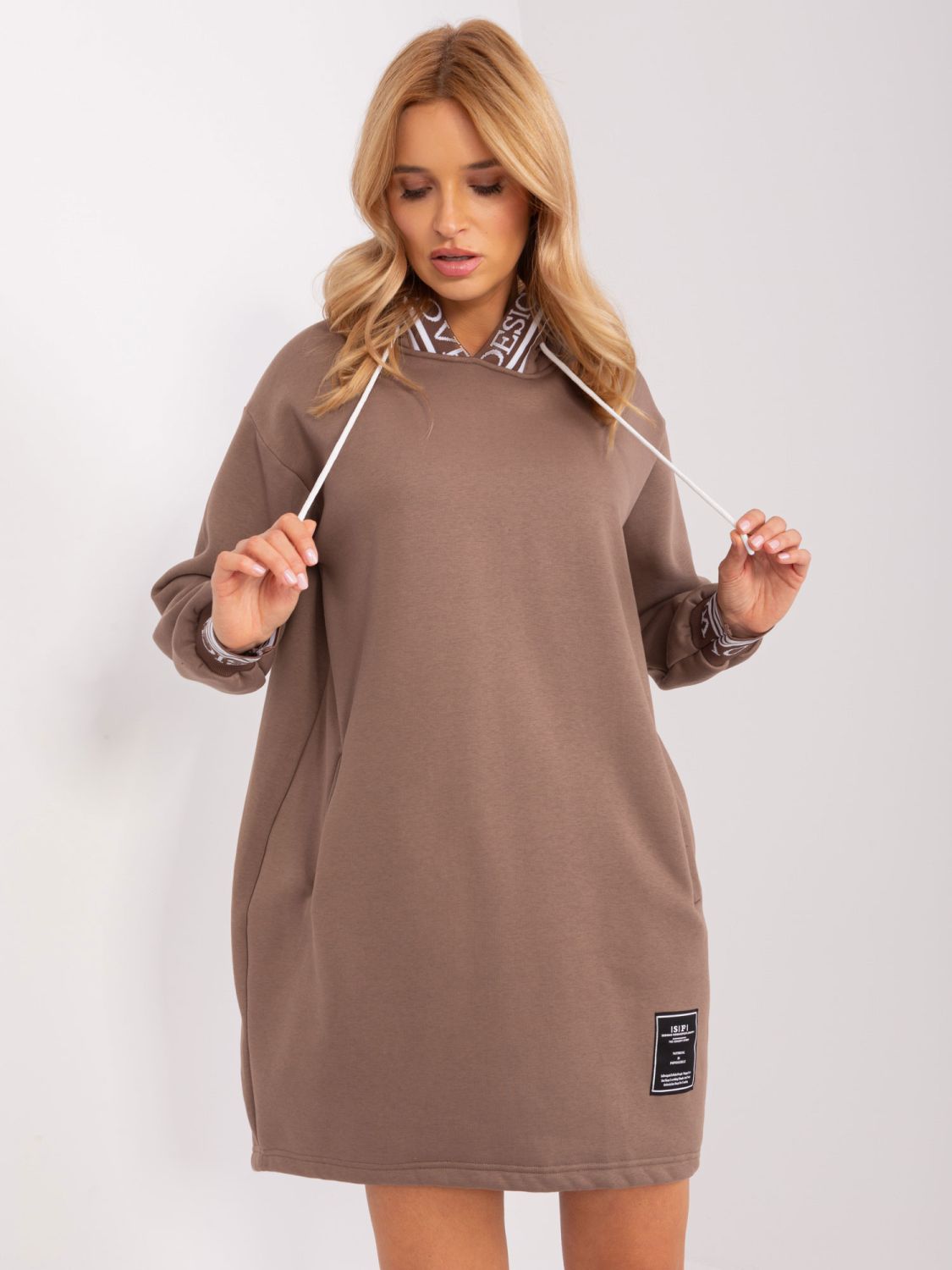 Brown Women's Sweat Dress with Lining