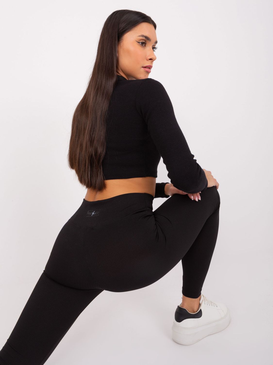 Black Sport Leggings with Stripes