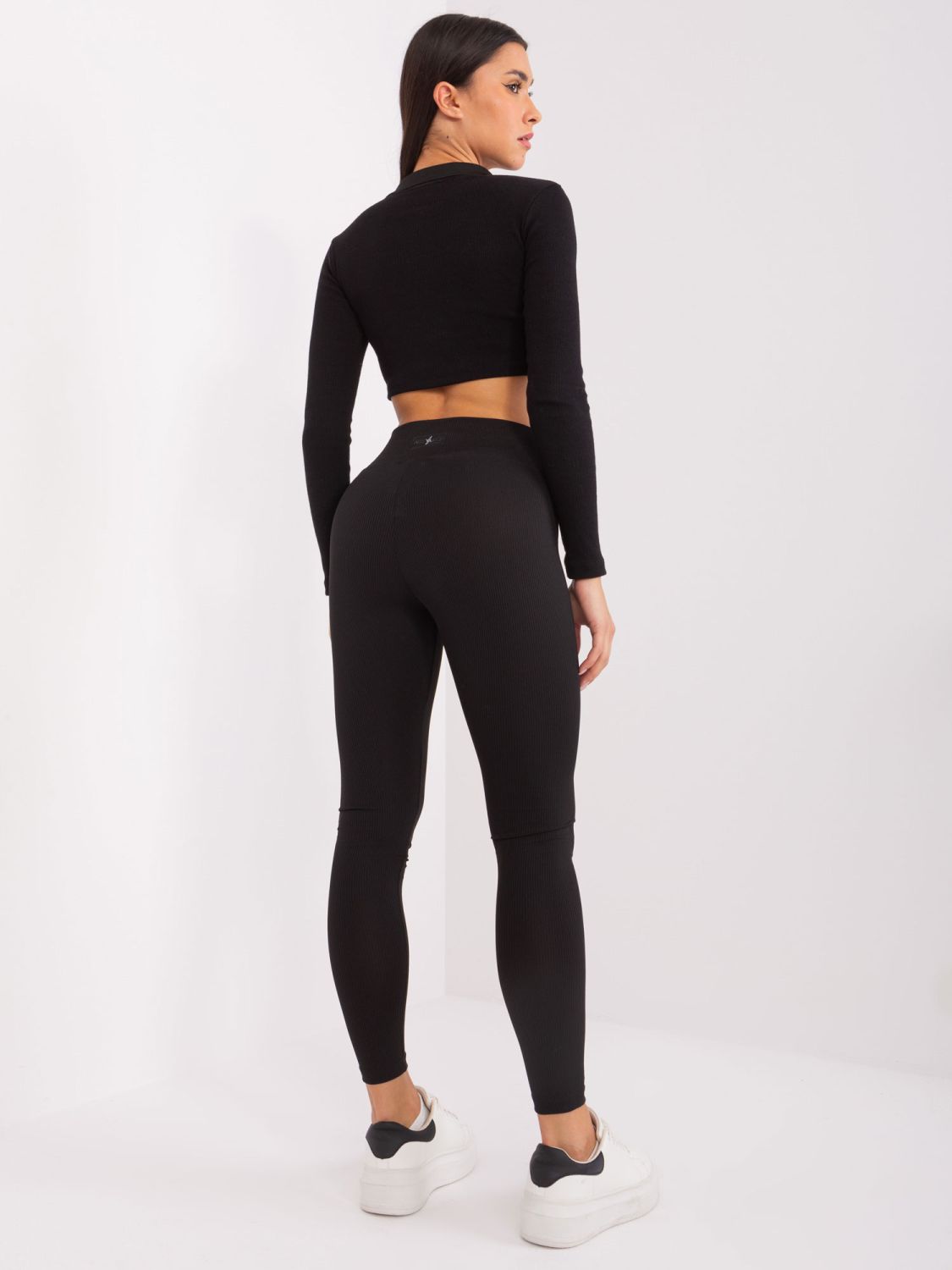 Black Sport Leggings with Stripes