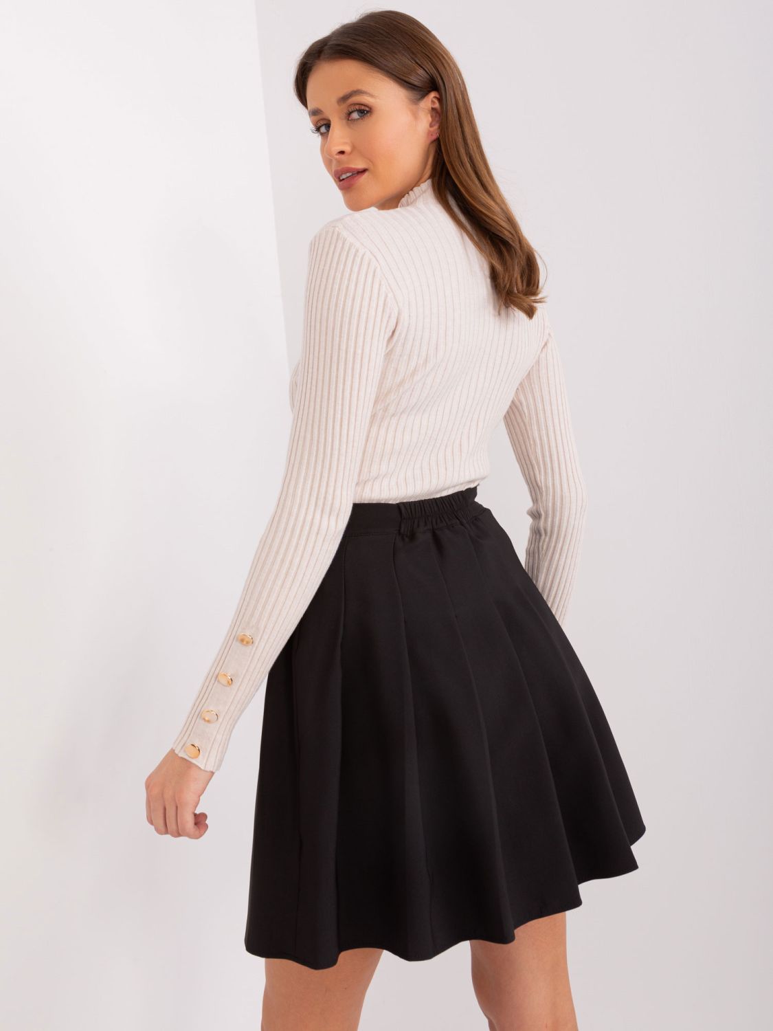 Elegant Black Flared Skirt