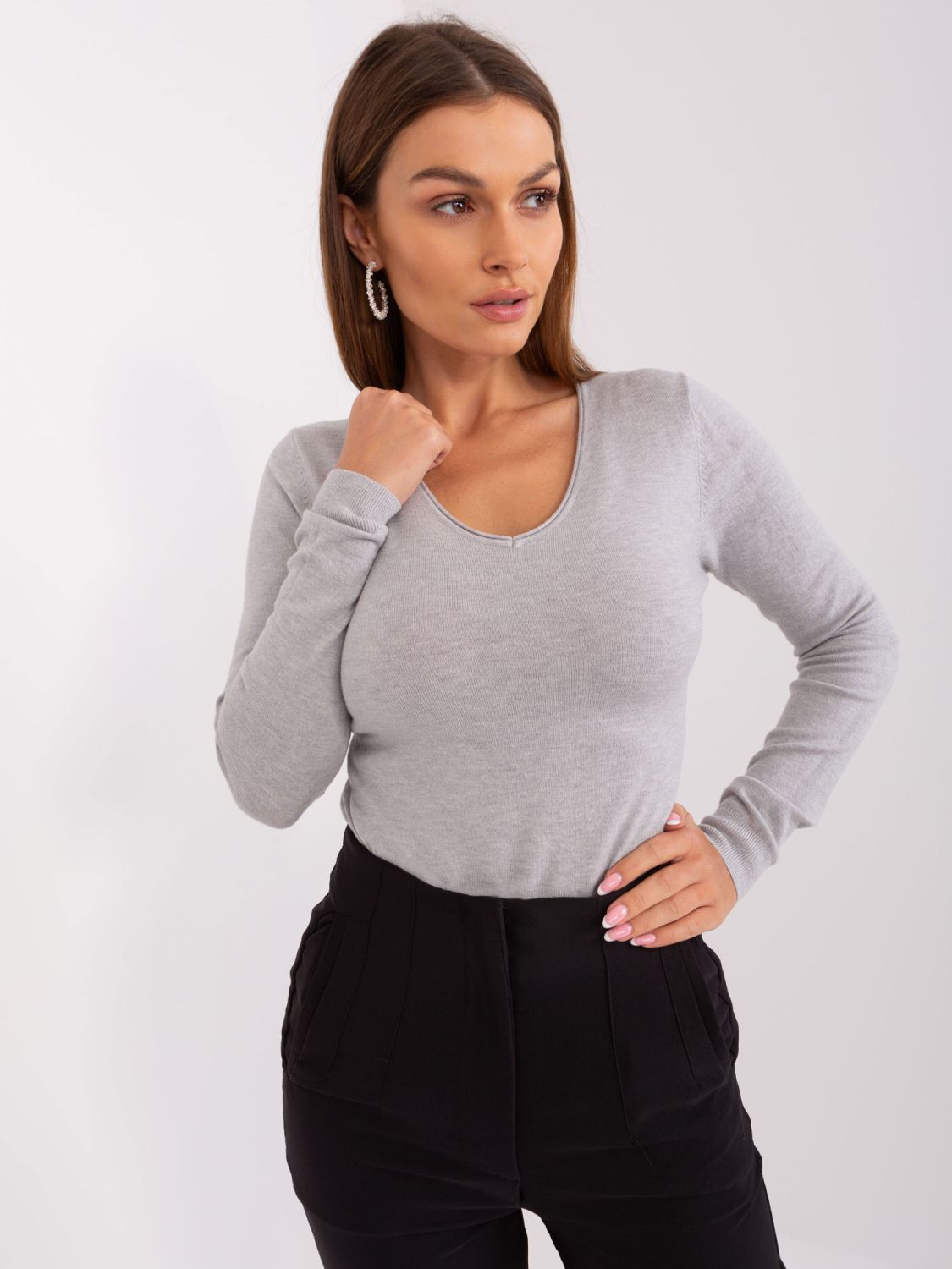 Gray Long Sleeve Sweater