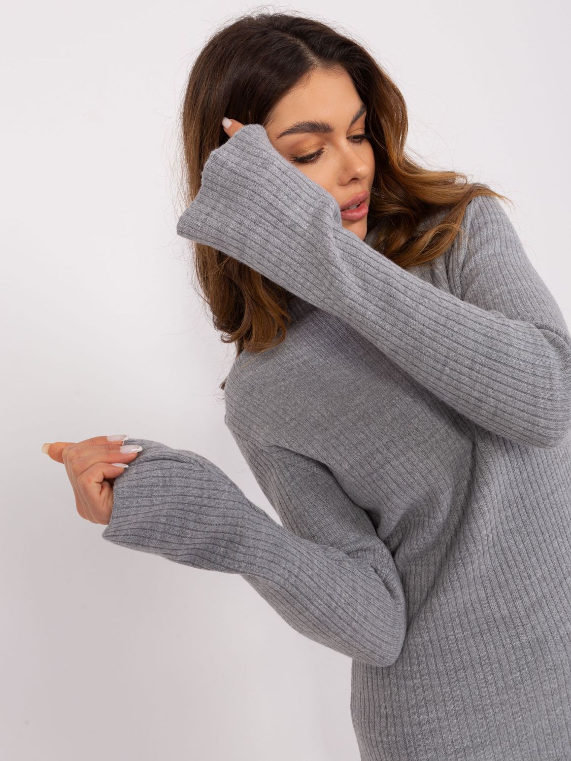 Elegant Gray Midi Dress