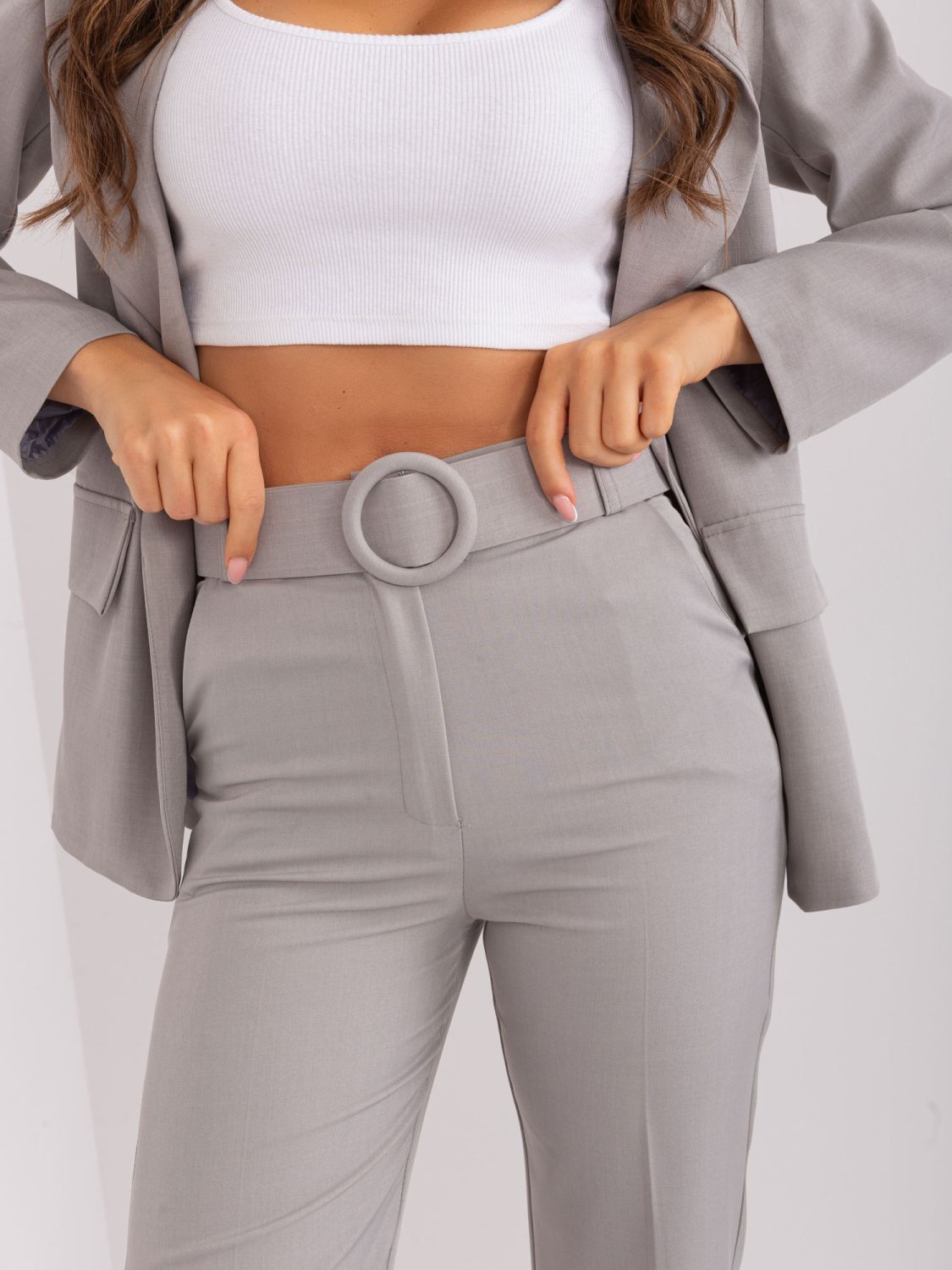 Elegant Gray High-Waisted Pants
