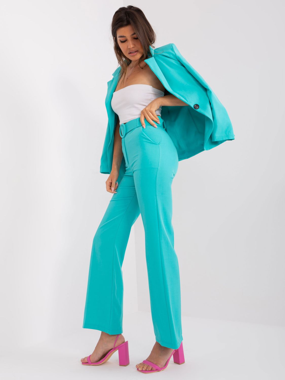 Elegant Turquoise Pants