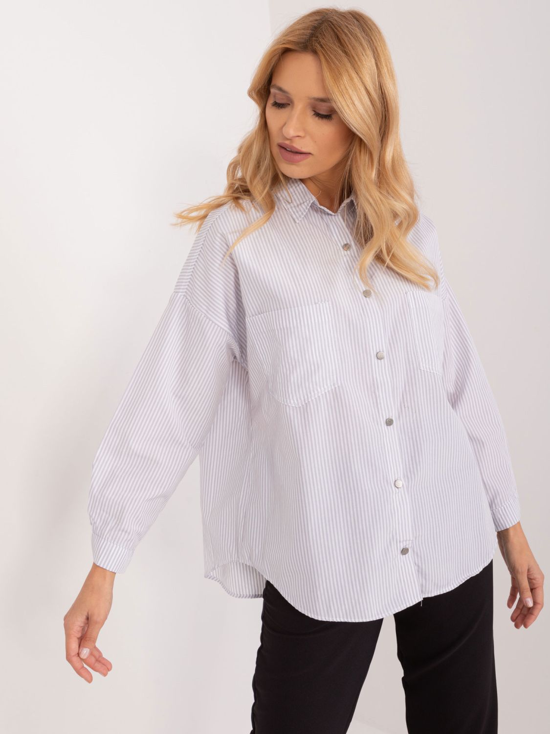 White Striped Long Sleeve Shirt