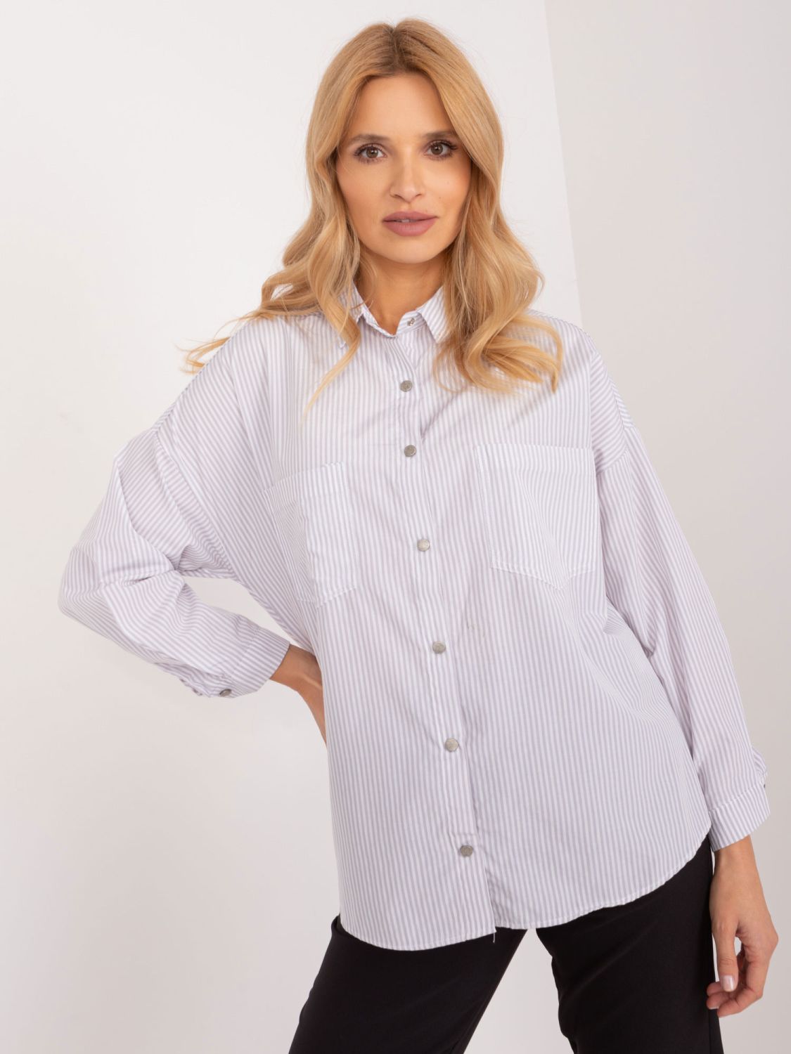 White Striped Long Sleeve Shirt