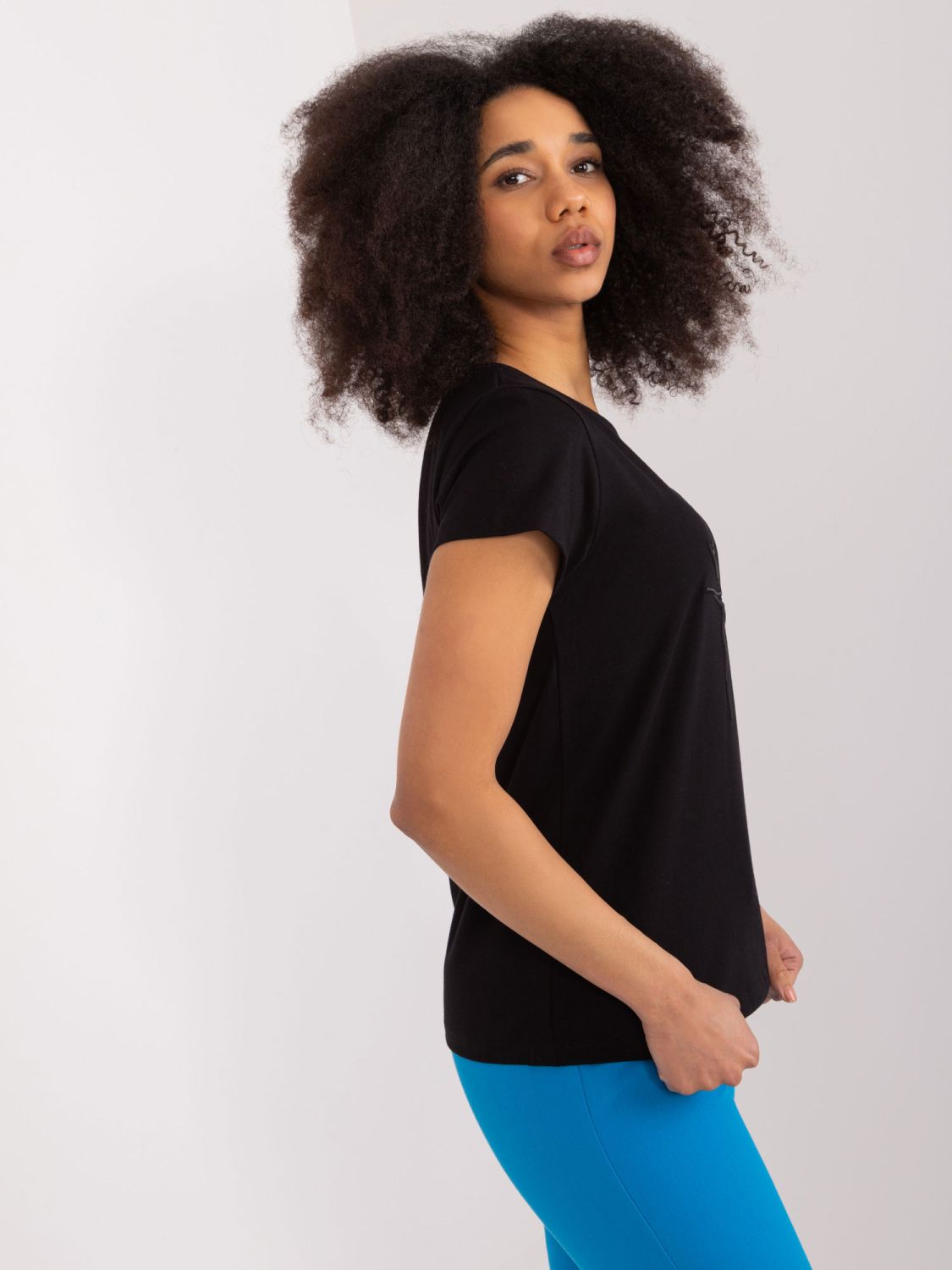 Stylish Black Blouse with Application