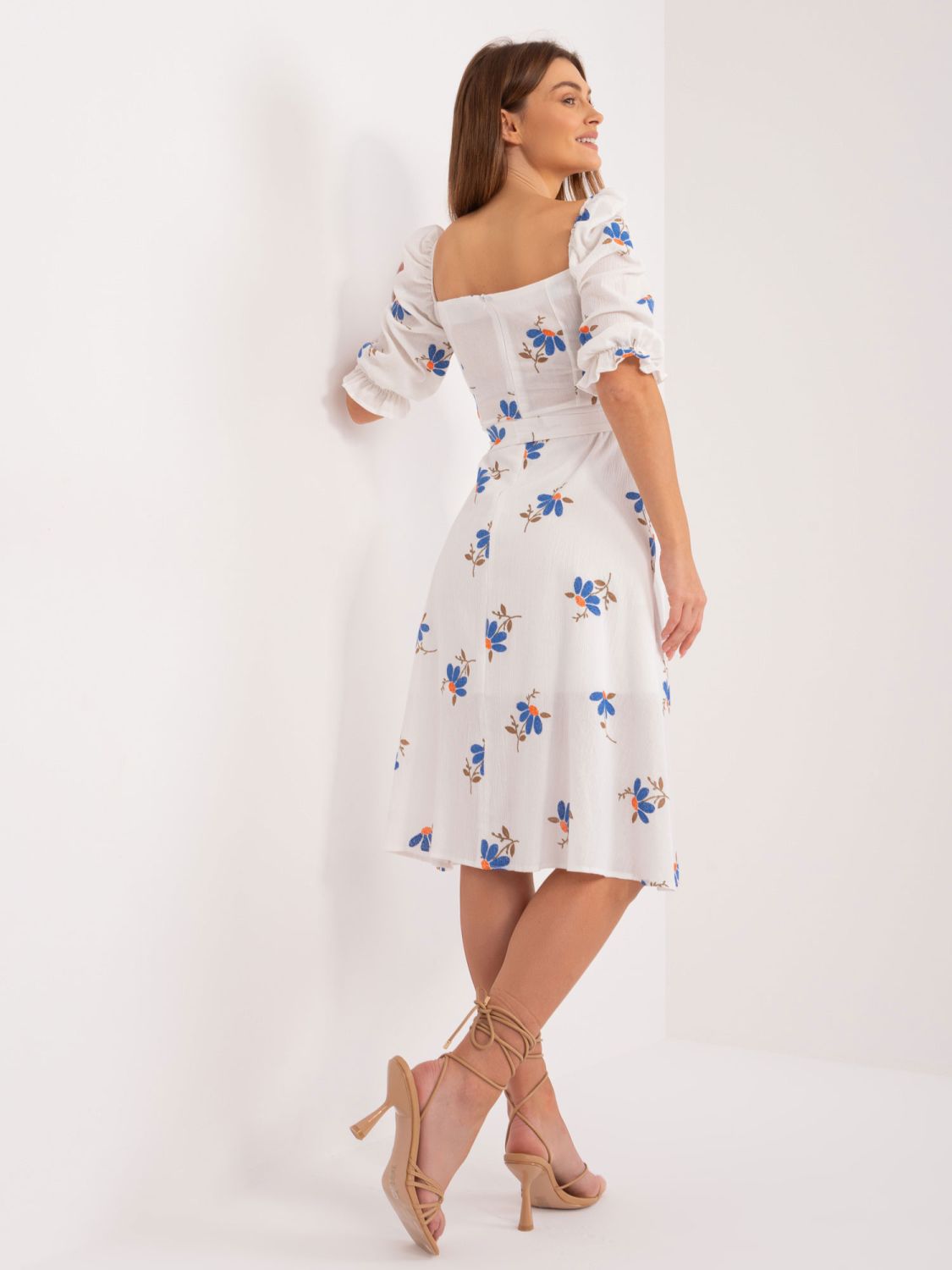 Floral Midi Dress with Short Sleeves