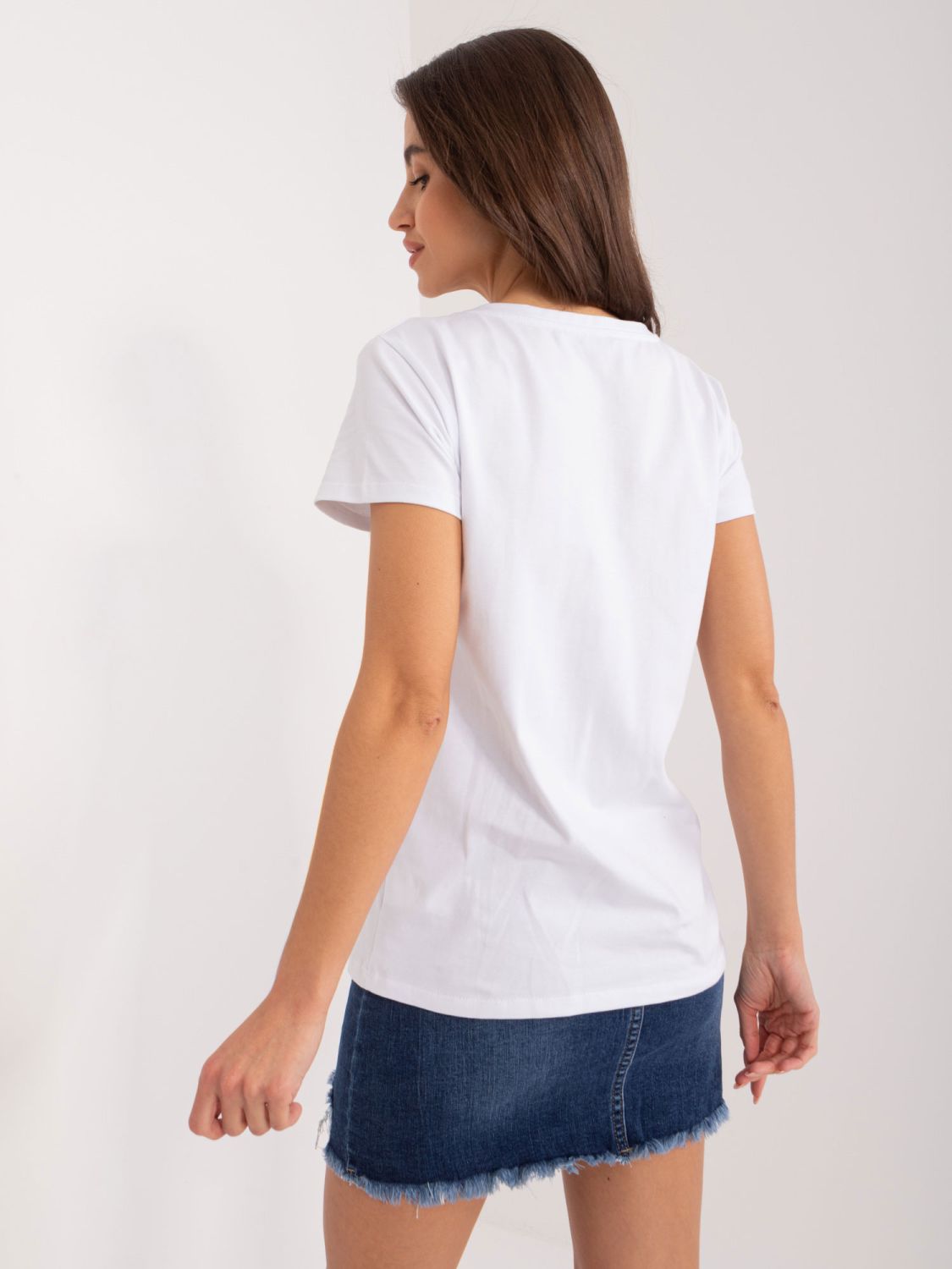 White and Navy Short Sleeve T-Shirt
