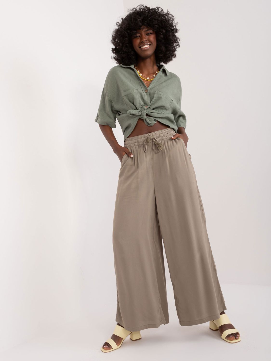 Stylish Palazzo Pants in Khaki