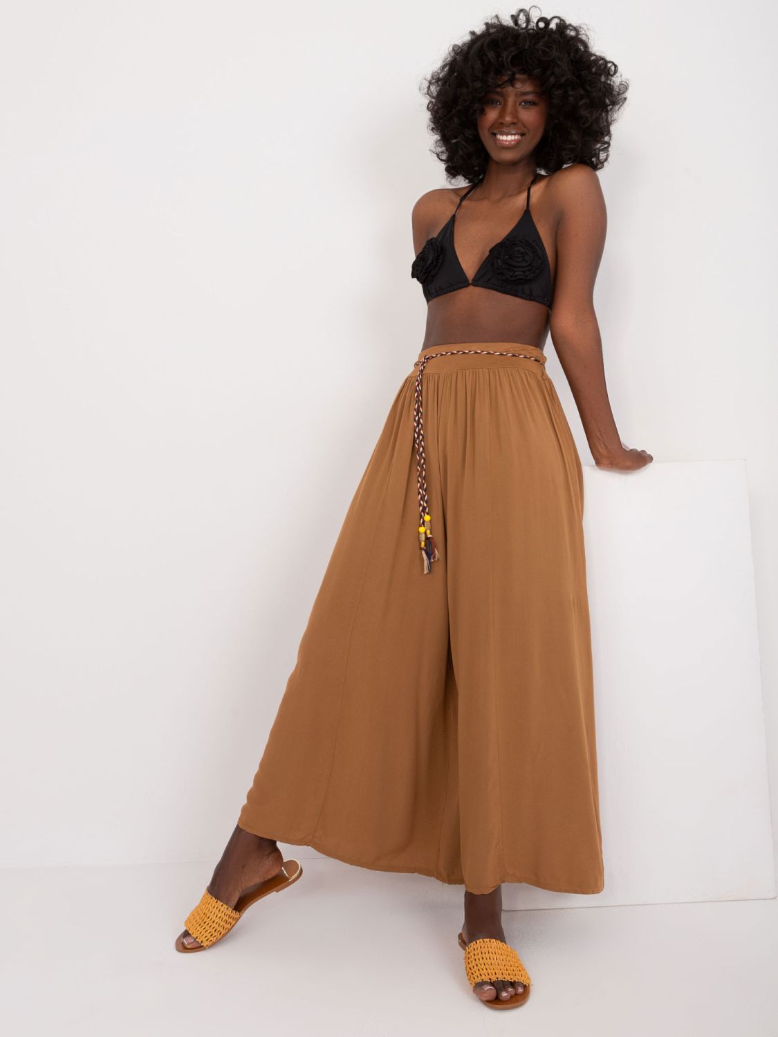 Elegant Palazzo Pants in Camel Color