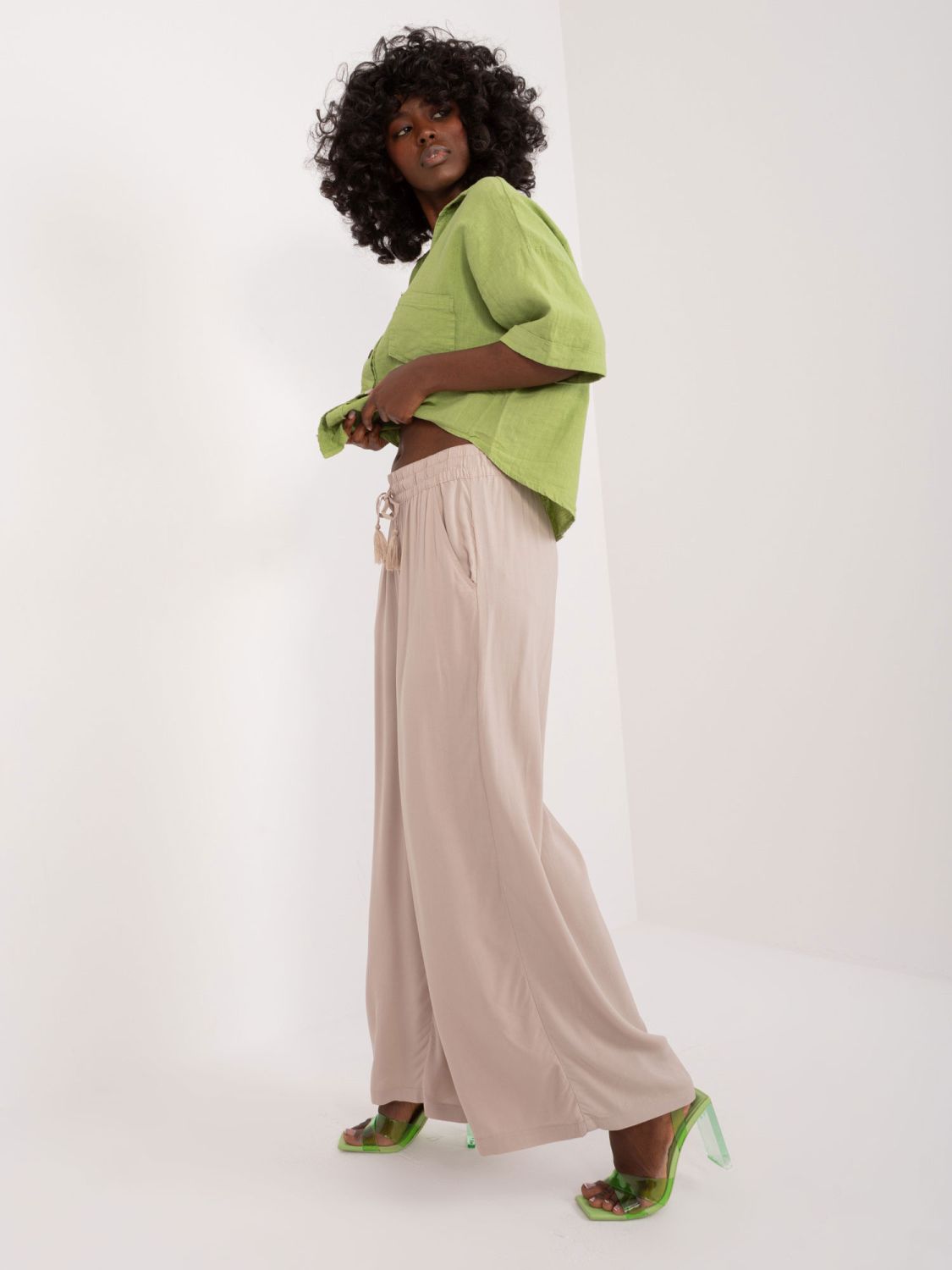Beige Palazzo Pants