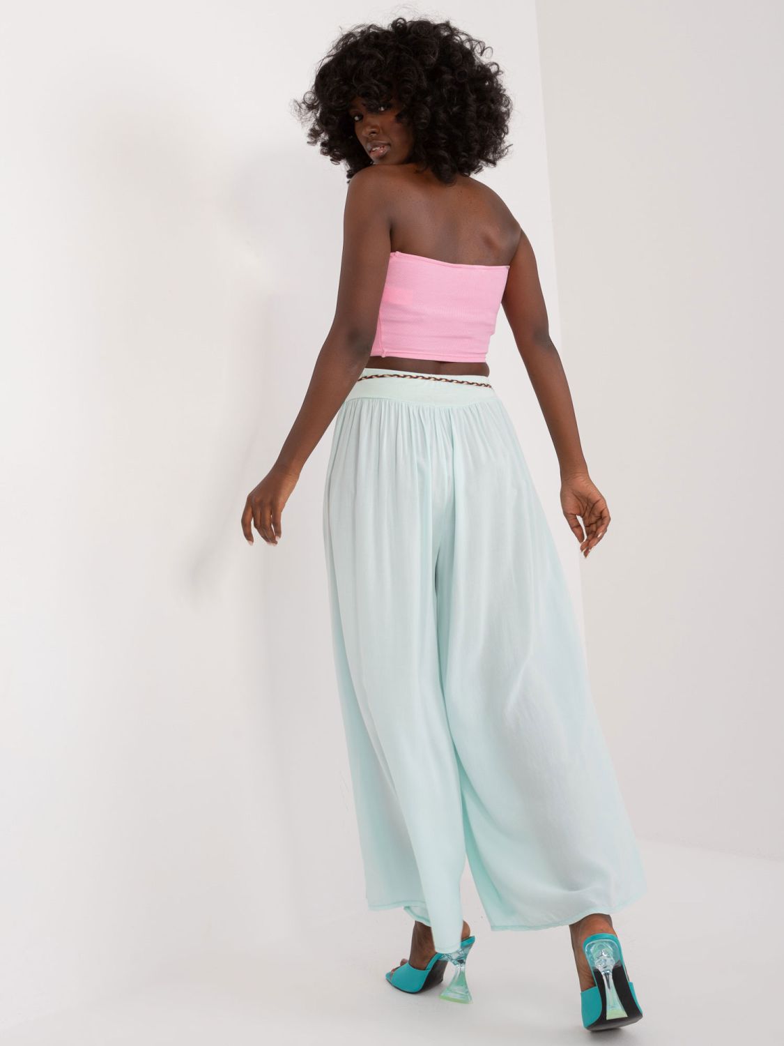Elegant Palazzo Pants in Mint Color