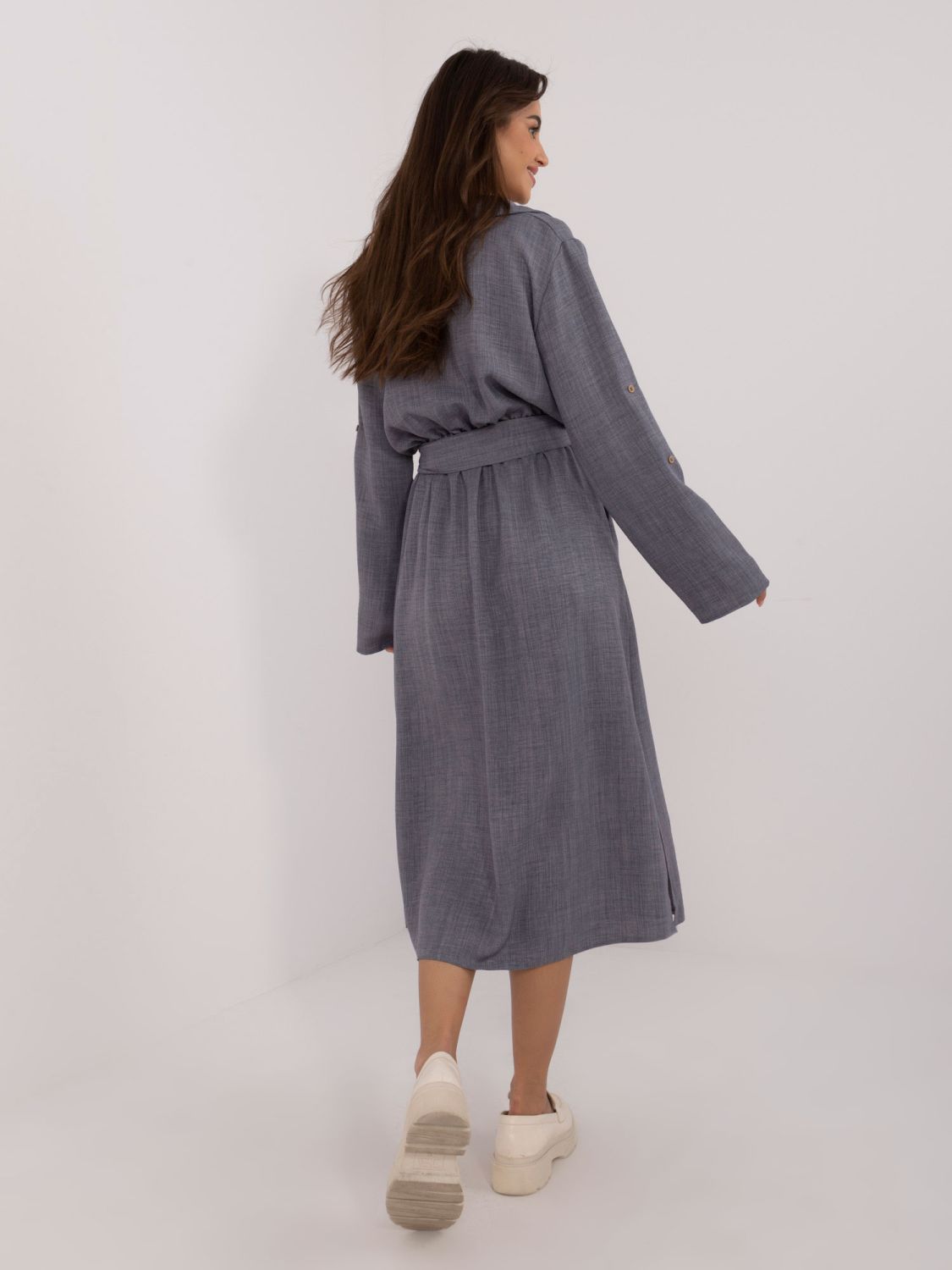 Elegant Flared Dress in Dark Gray