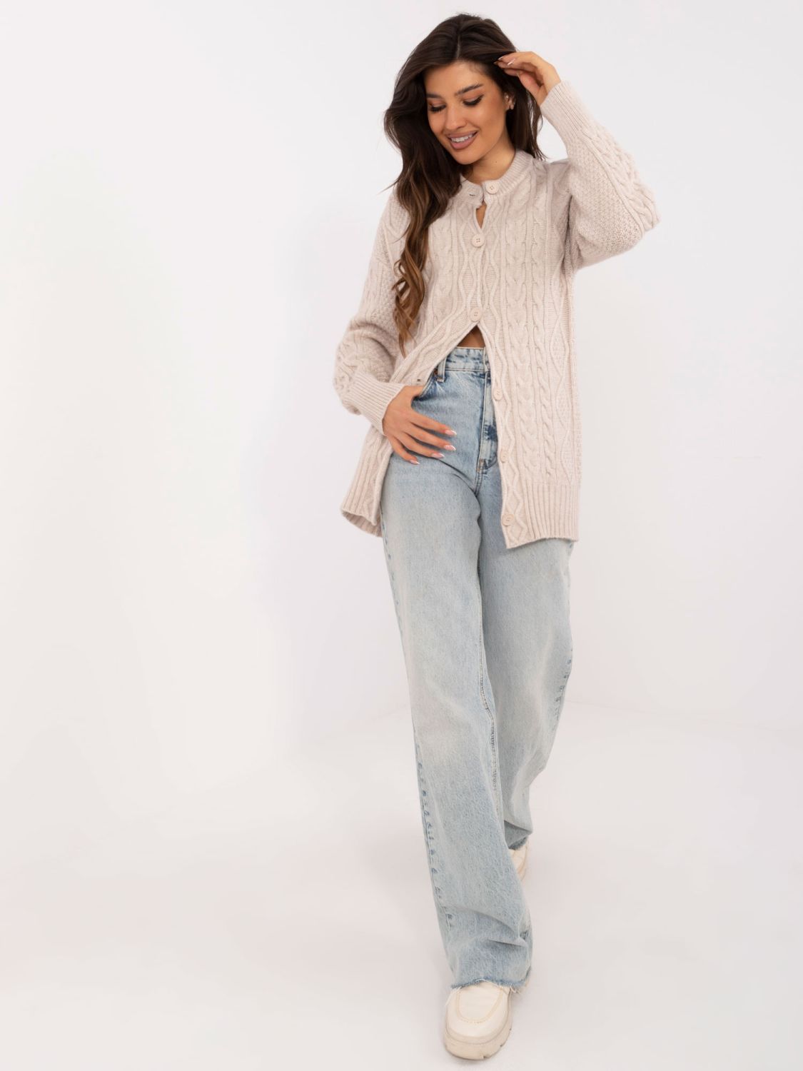 Beige Long Sleeve Sweater