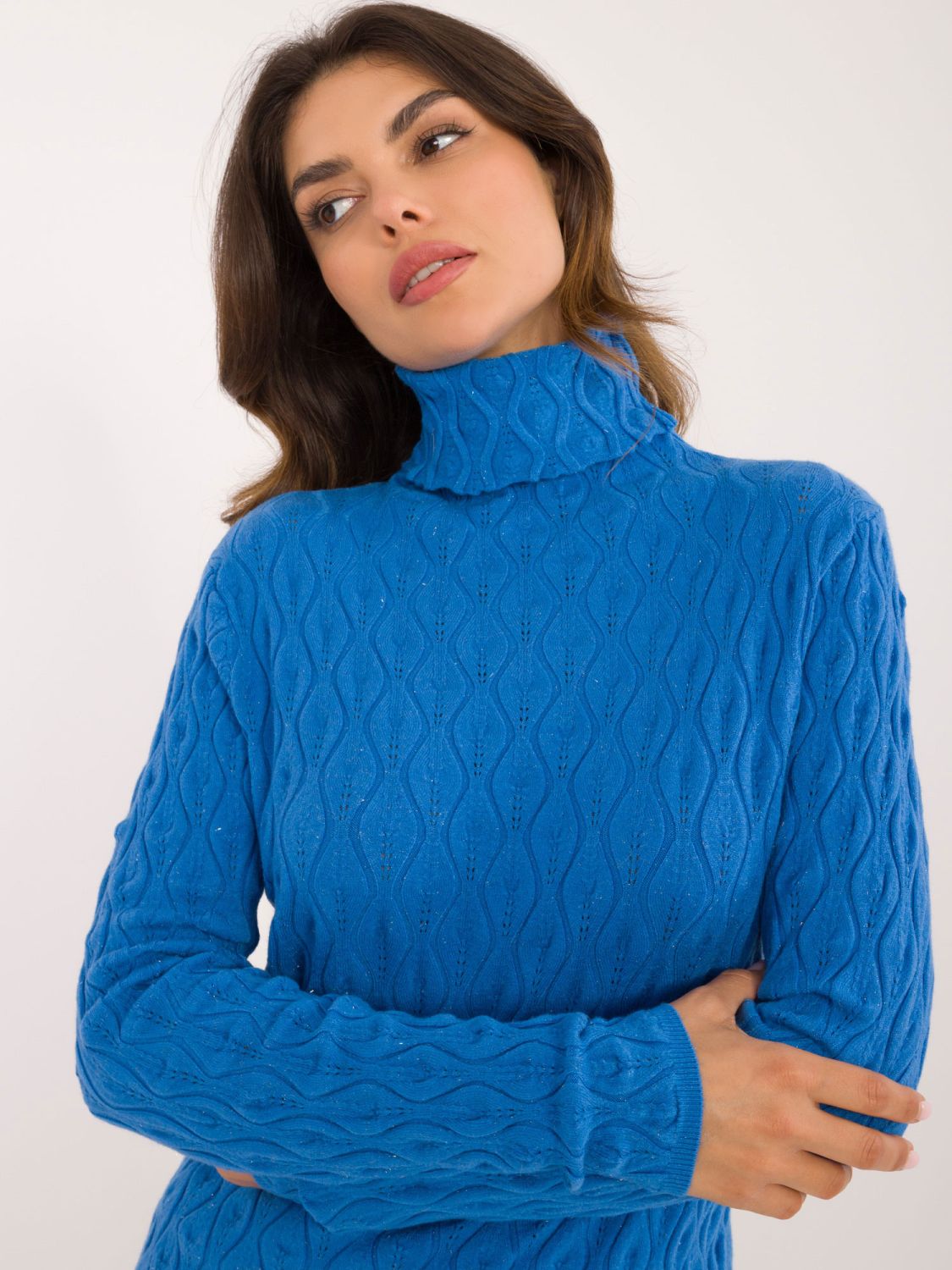 Blue Turtleneck Sweater