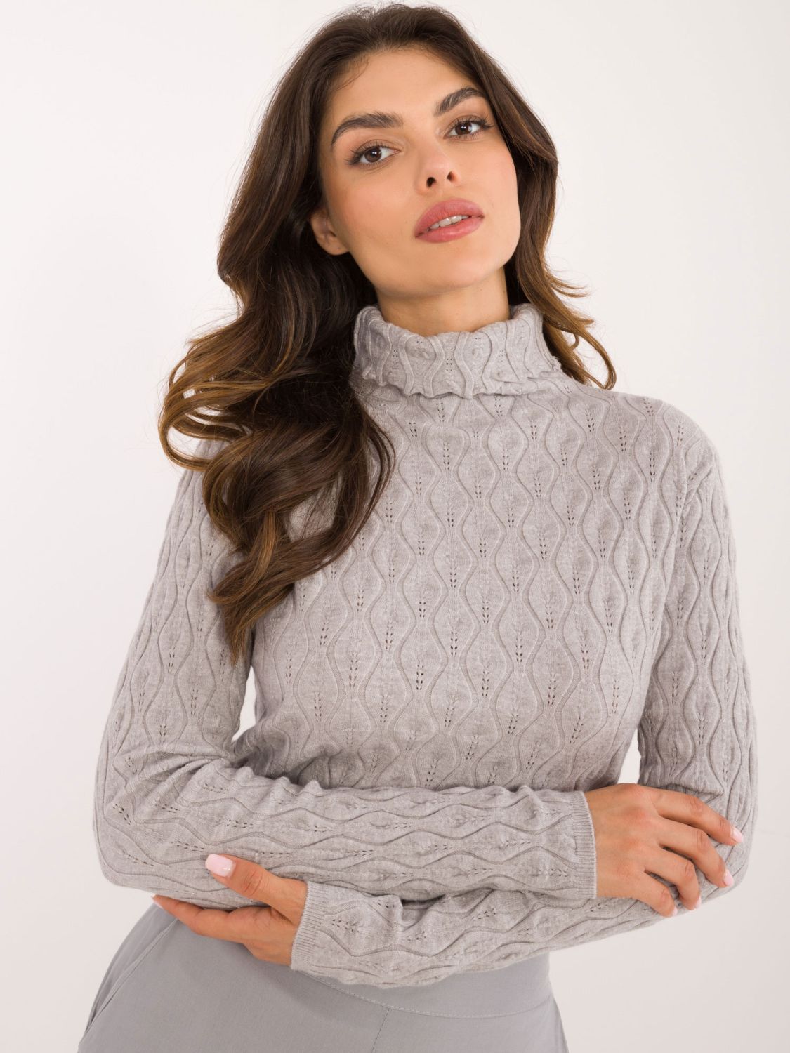 Gray Turtleneck Sweater