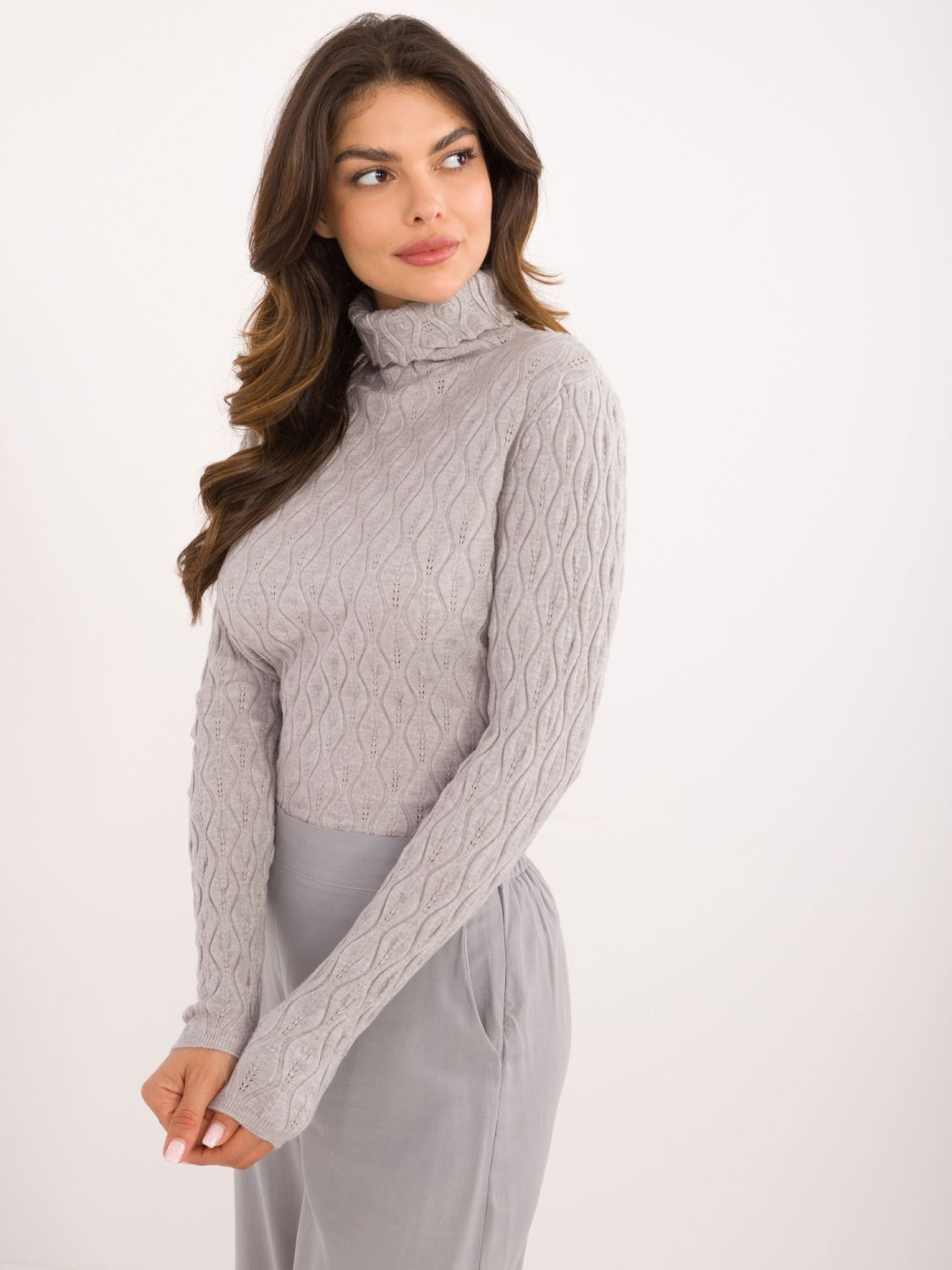 Gray Turtleneck Sweater